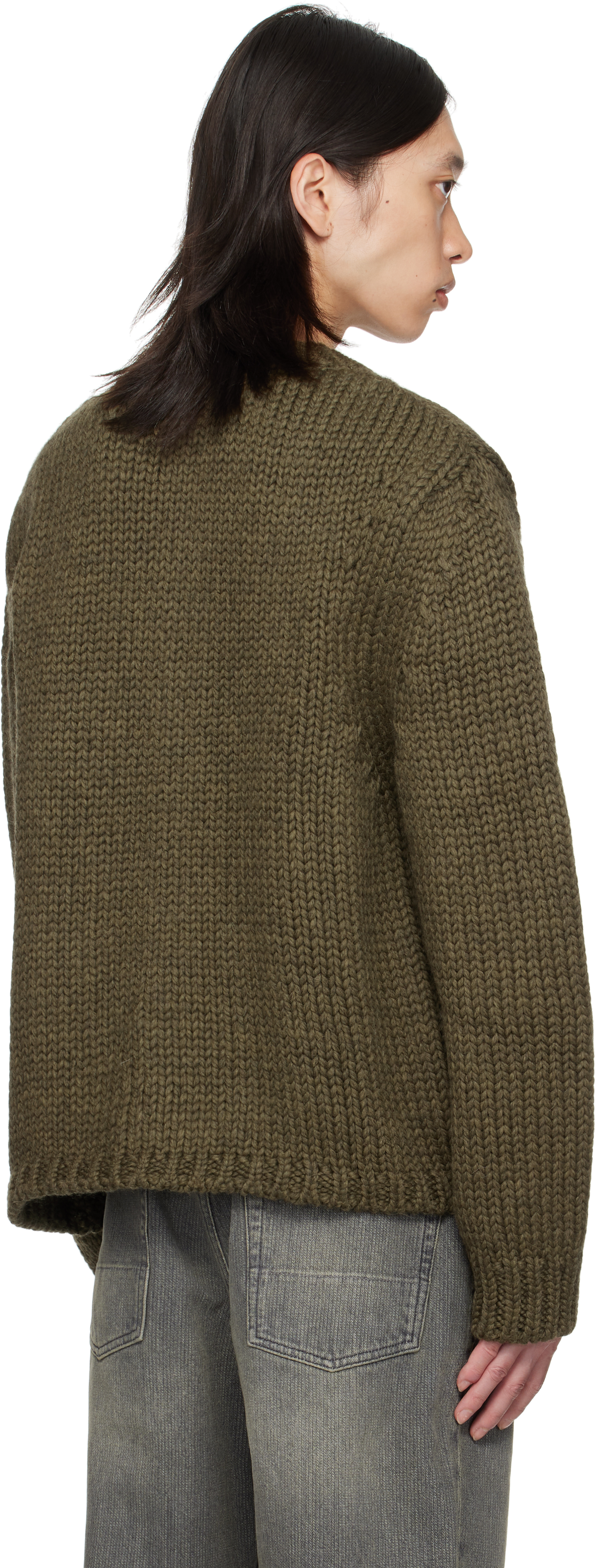 Our Legacy Over Wool And Alpaca Cardigan In Green