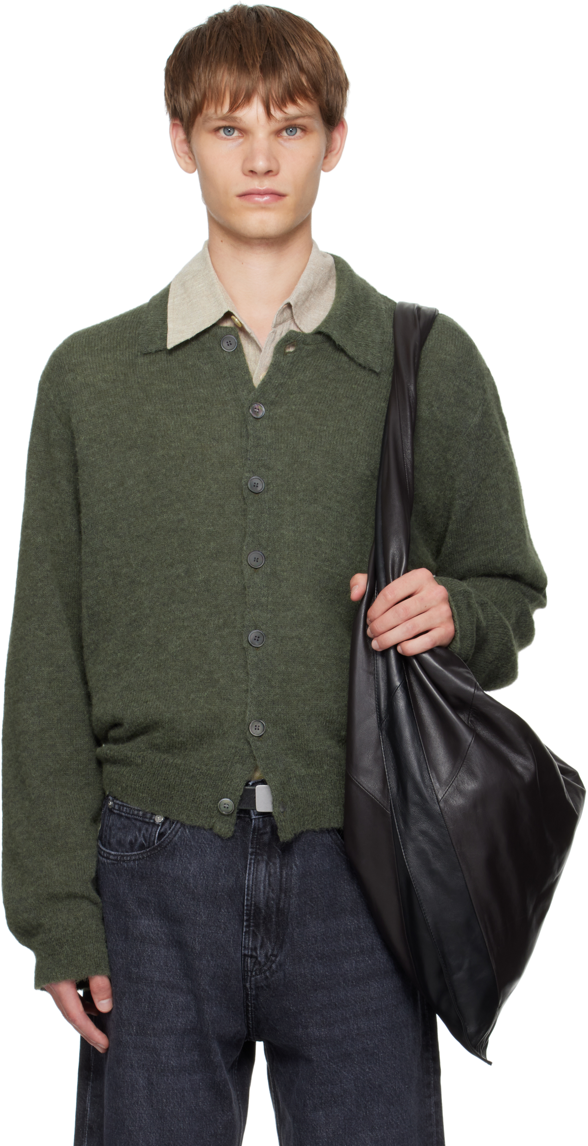 Our Legacy Green Evening Polo Cardigan