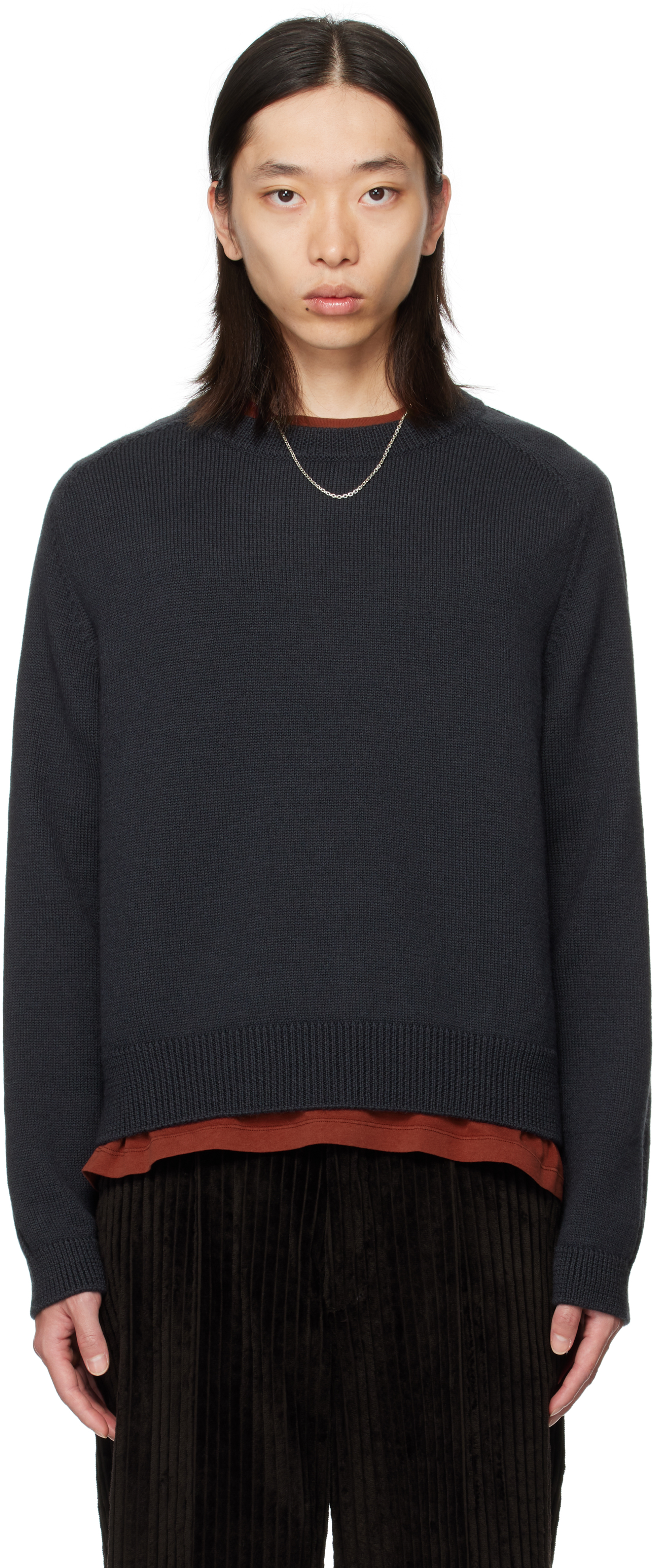Our Legacy Black True Roundneck Sweater In Blue