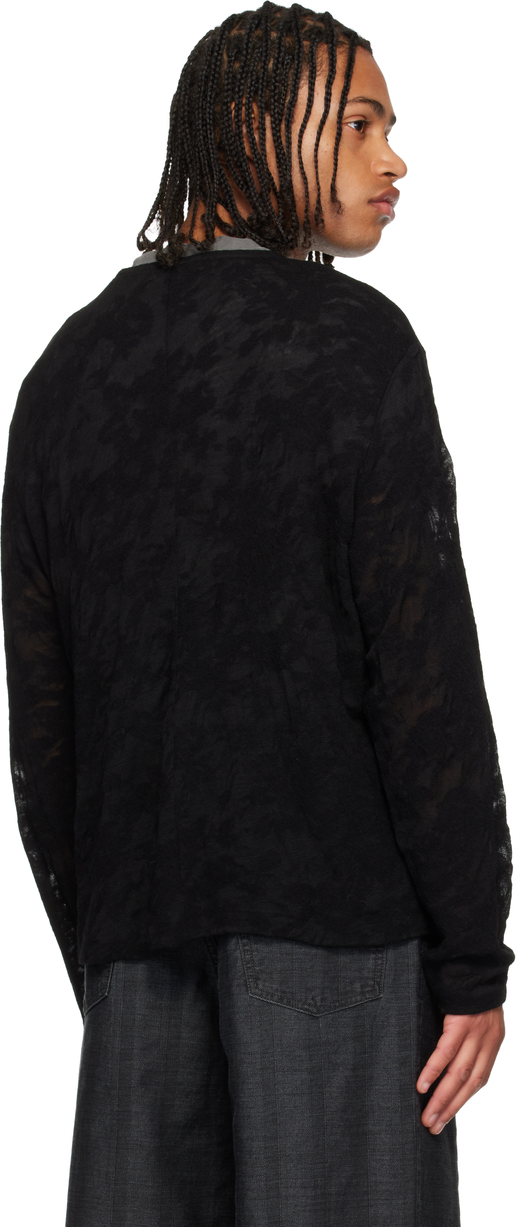 Our Legacy Black Double Lock U Neck Sweater In Black