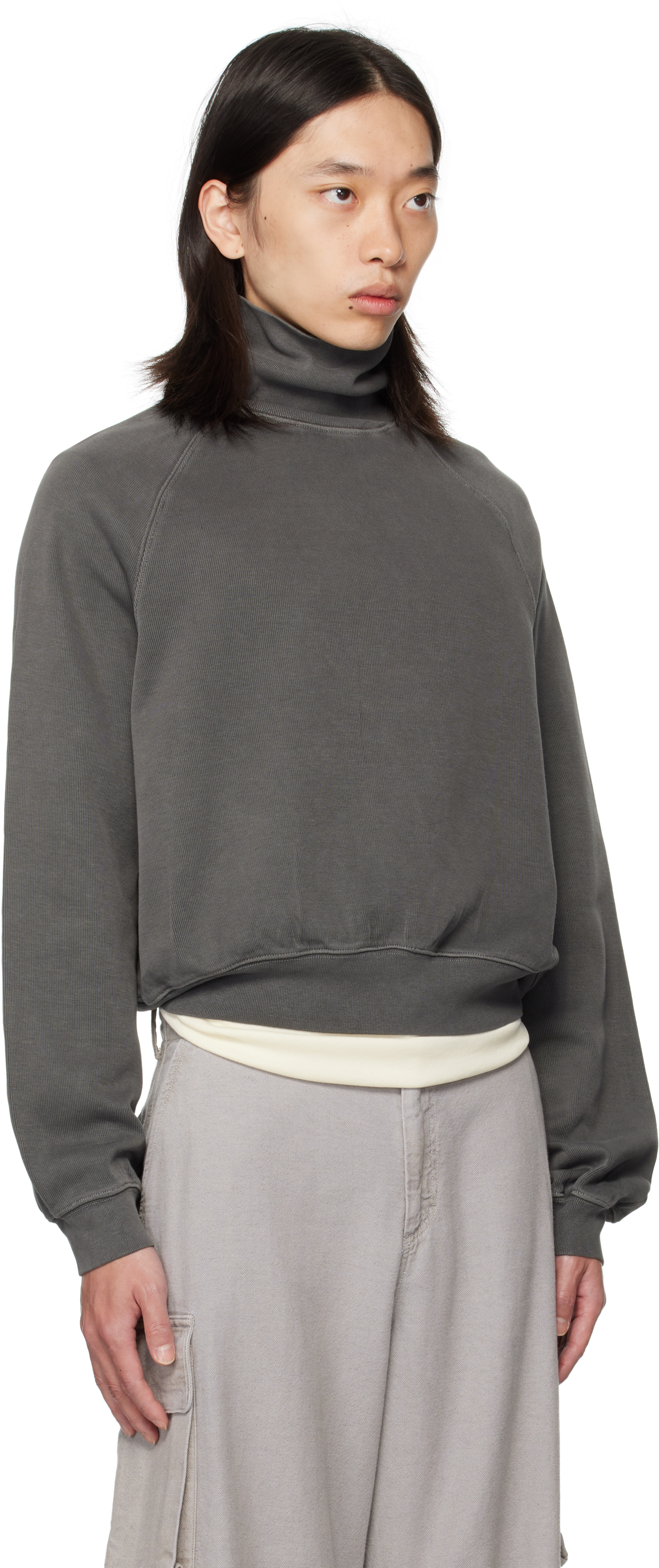 Our Legacy Scholar Cotton Jersey Turtleneck Sweater In Gray