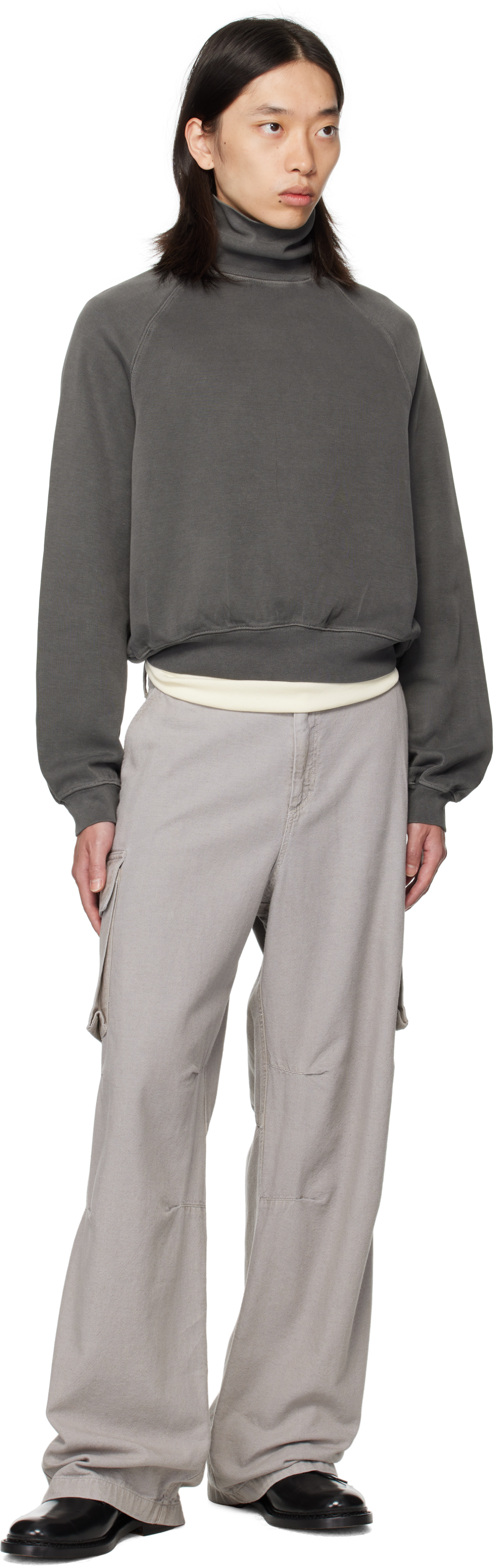 Our Legacy Scholar Cotton Jersey Turtleneck Sweater In Gray