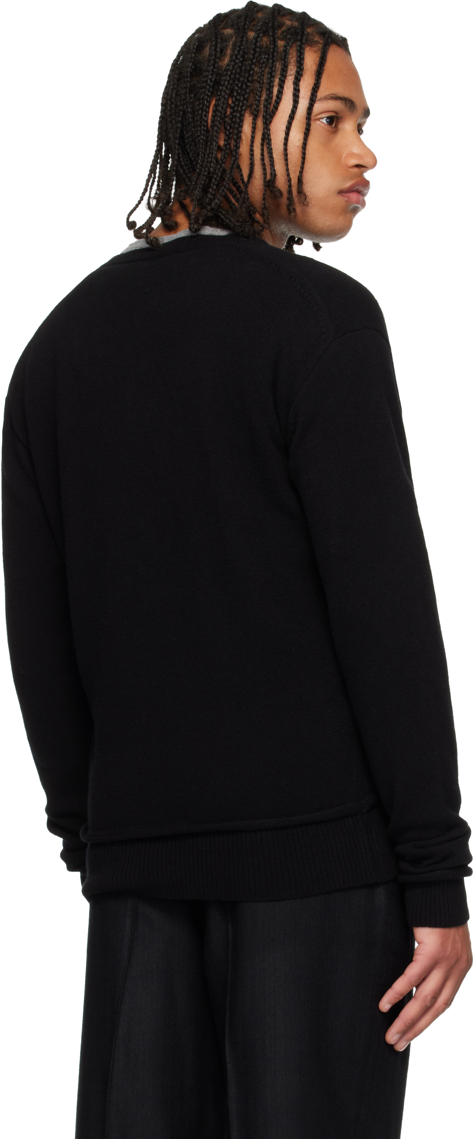 Our Legacy Black Parallel V-neck Sweater In Black