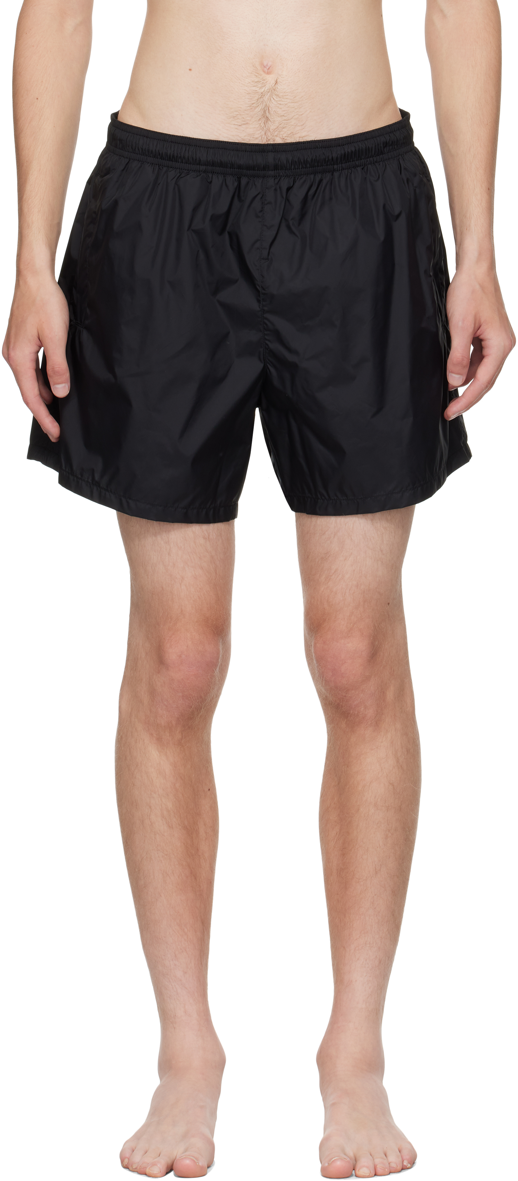 Our Legacy Black Drape Tech Swim Shorts In Black