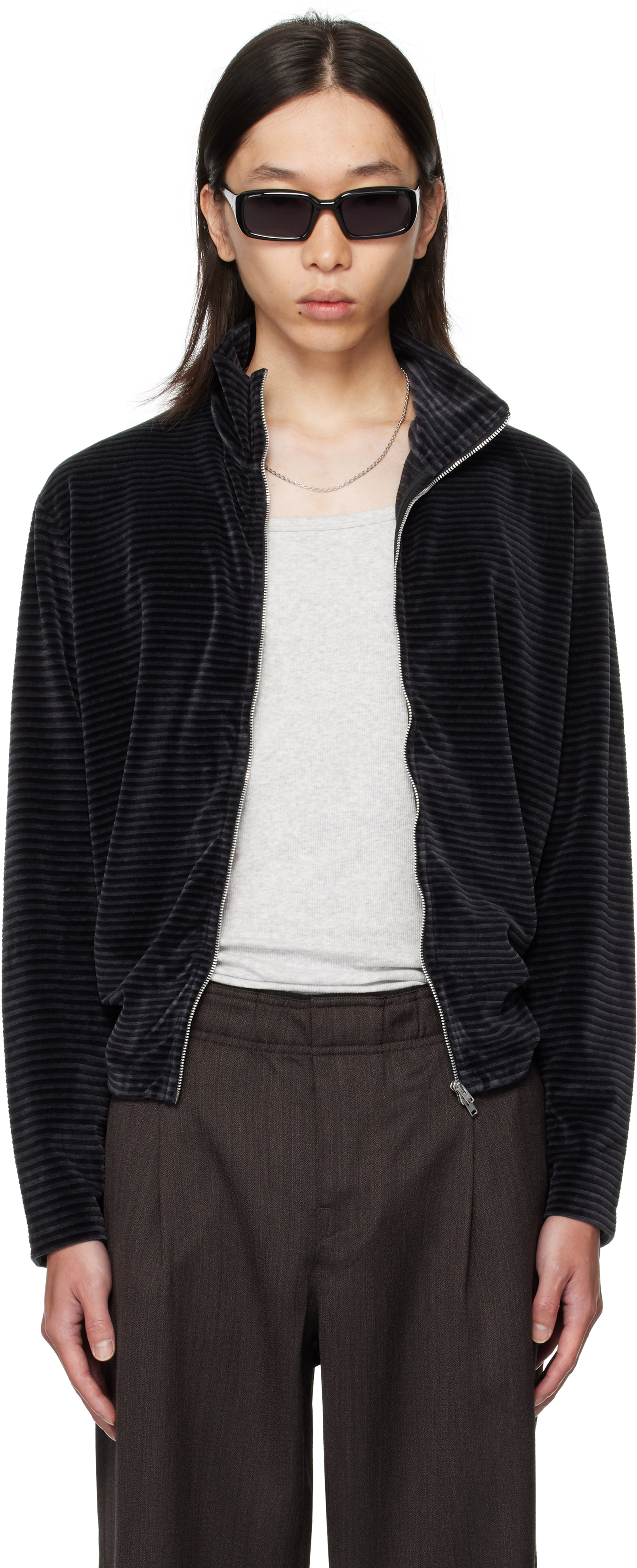 ジャケット・アウター OUR LEGACY SHRUNKEN FULLZIP ALPACA 46 OUR LEGACY: ブラック シュランケン フルジップ ジャケット