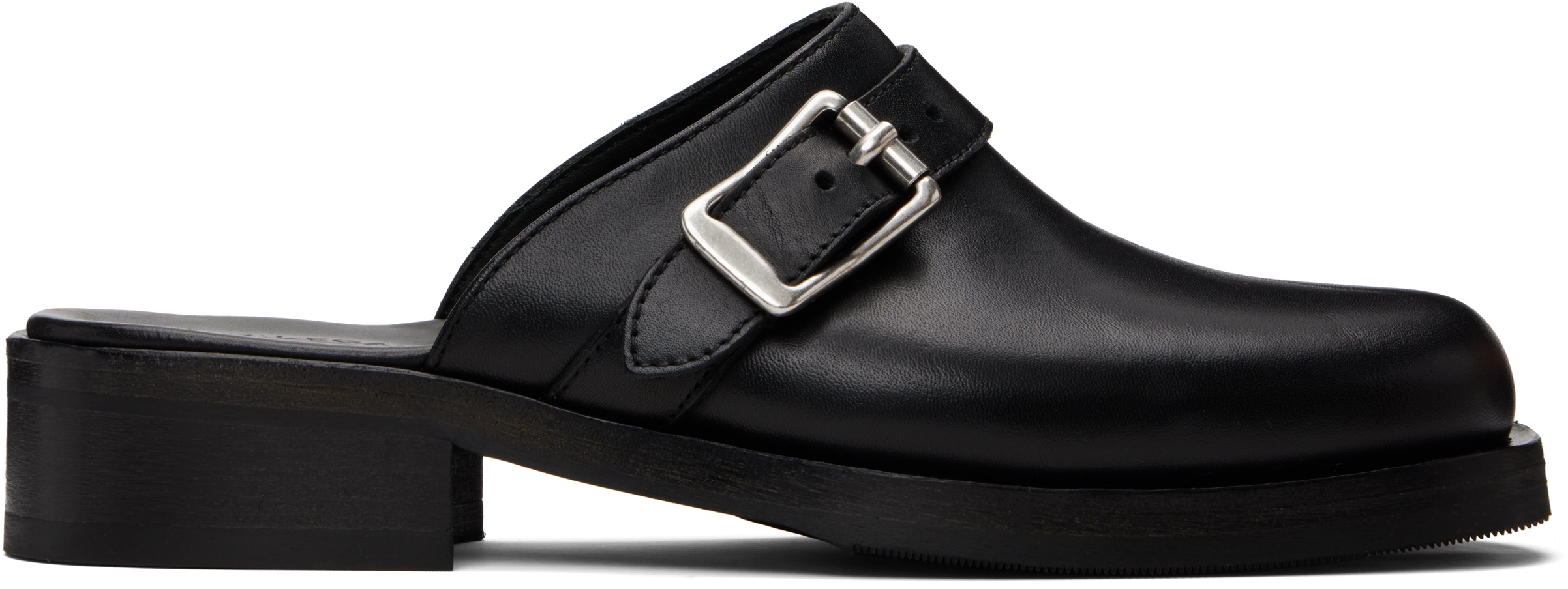 Our Legacy Ssense Exclusive Black Leather Camion Mule Loafers In Black