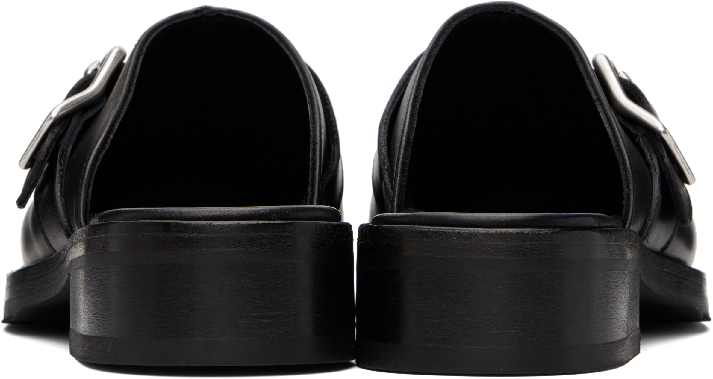Our Legacy Ssense Exclusive Black Leather Camion Mule Loafers In Black
