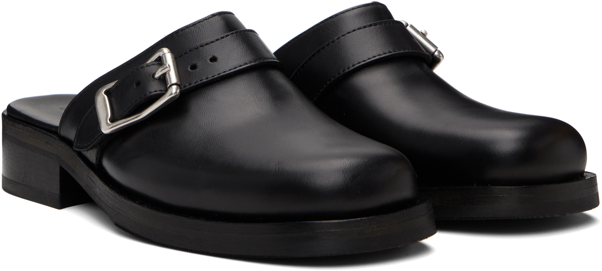 Our Legacy Ssense Exclusive Black Leather Camion Mule Loafers In Black