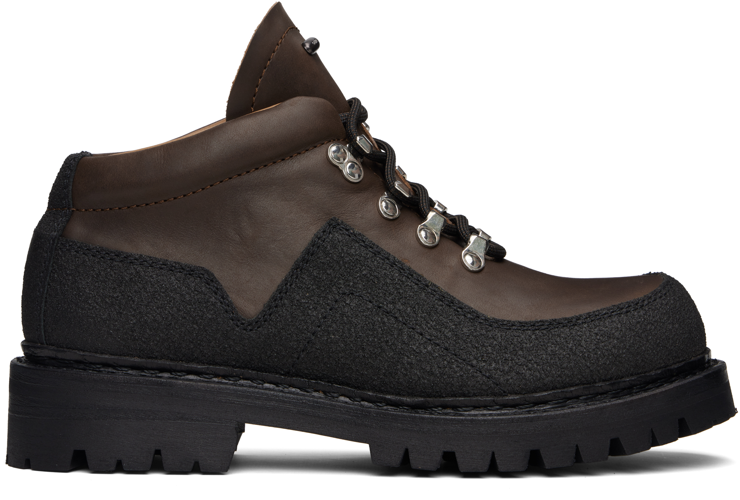 Our Legacy Rugged Black Leather Quest Shoe In Brown
