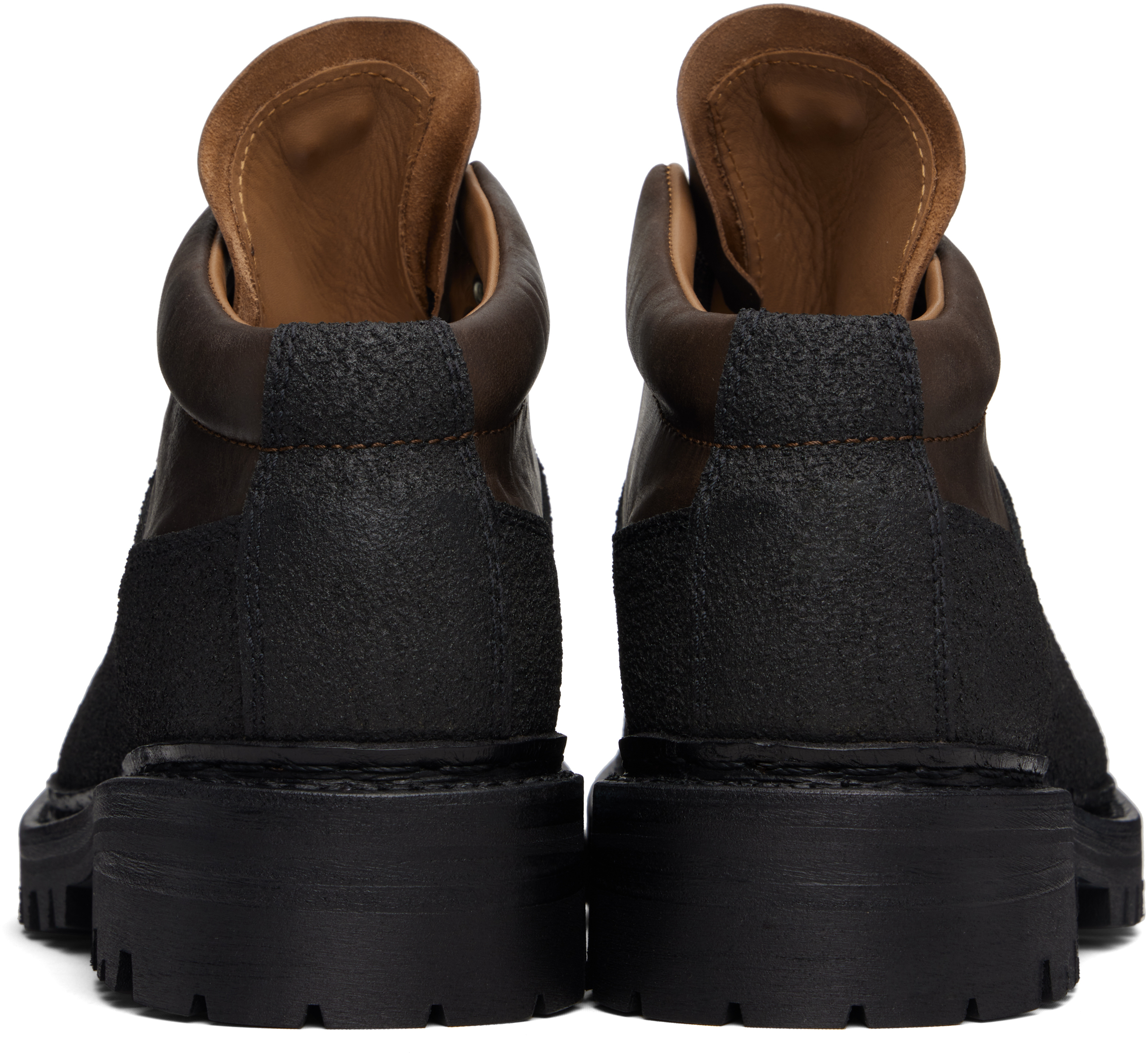 Our Legacy Rugged Black Leather Quest Shoe In Brown