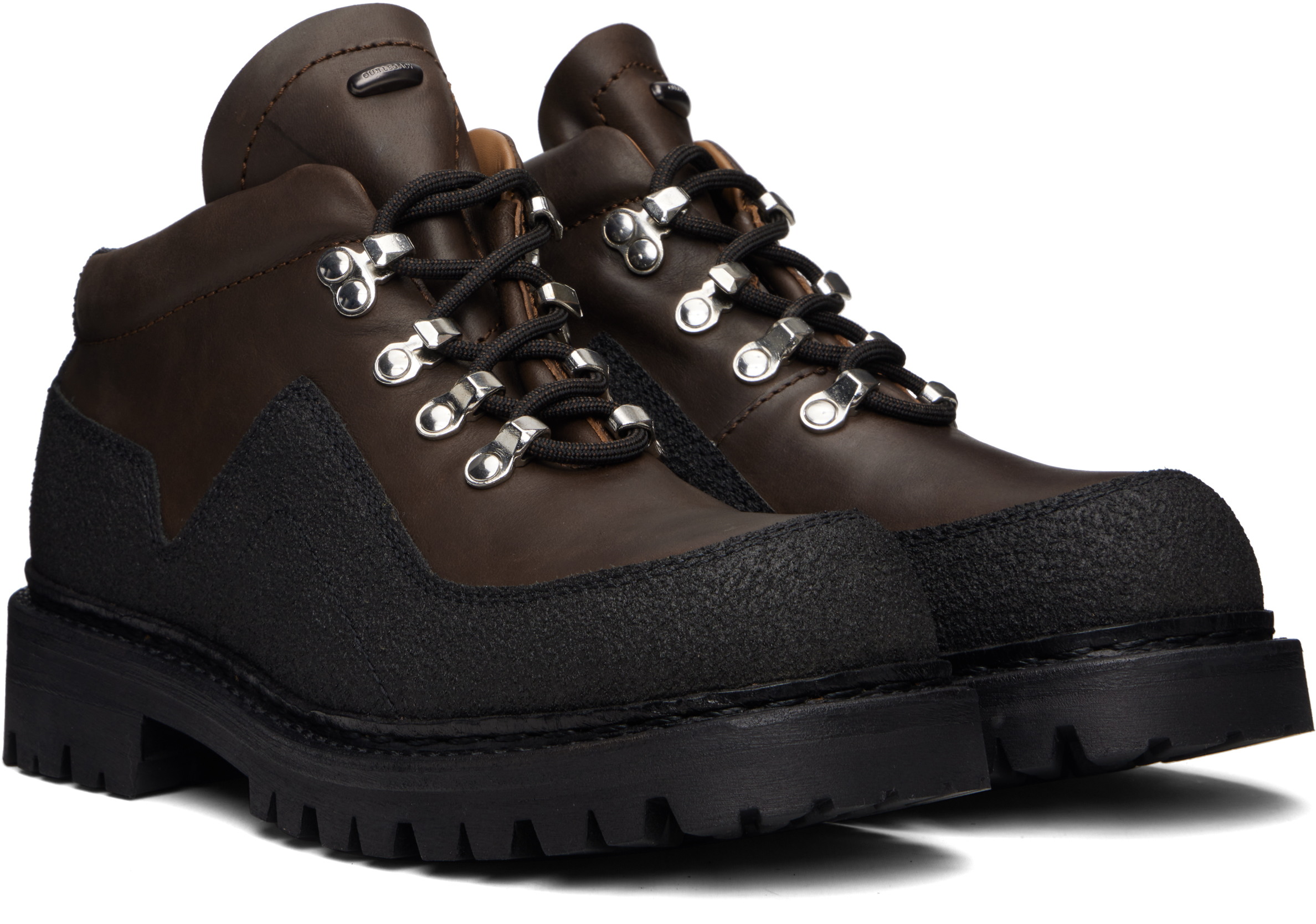 Our Legacy Rugged Black Leather Quest Shoe In Brown