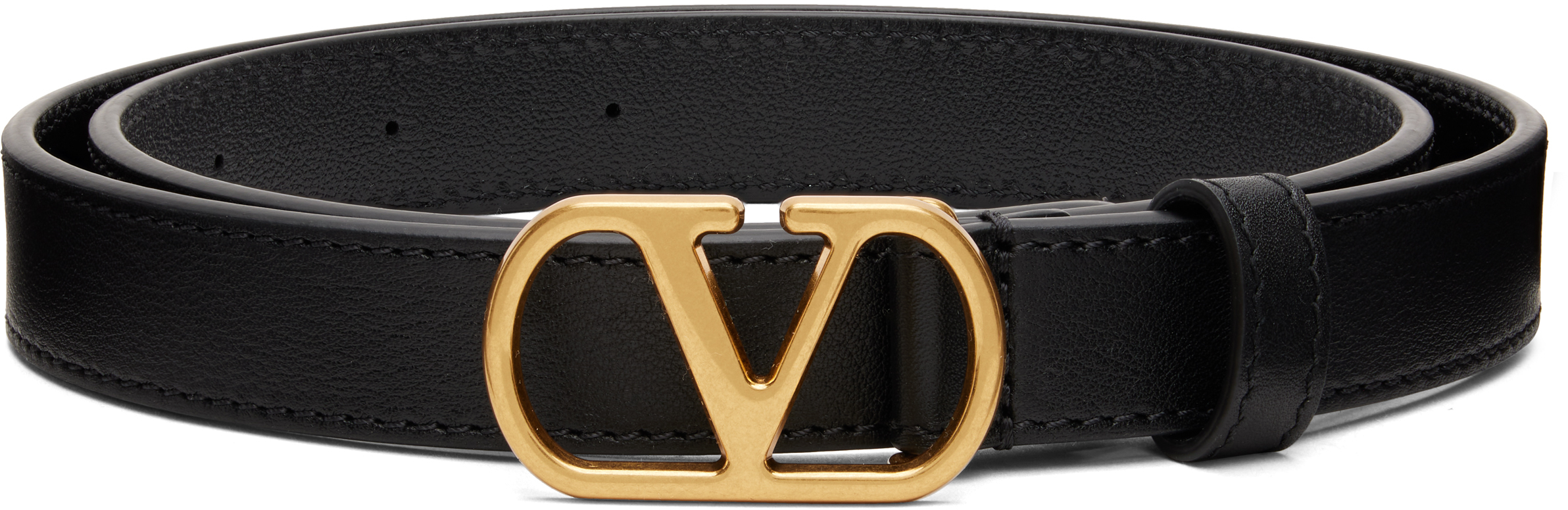 Valentino Black Vlogo Signature Belt In Black