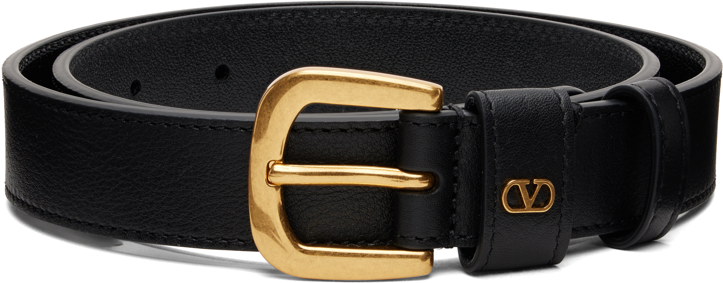 Valentino Black Vlogo Signature Belt In Black