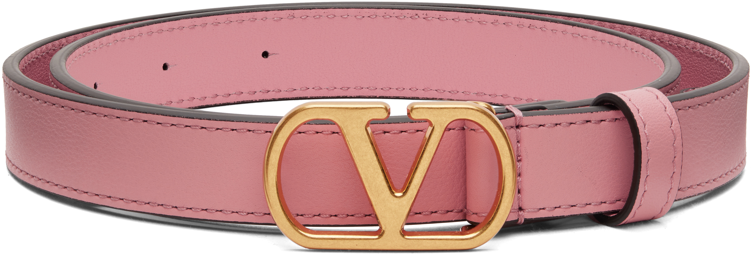 Valentino Pink Vlogo Signature Belt In Pink