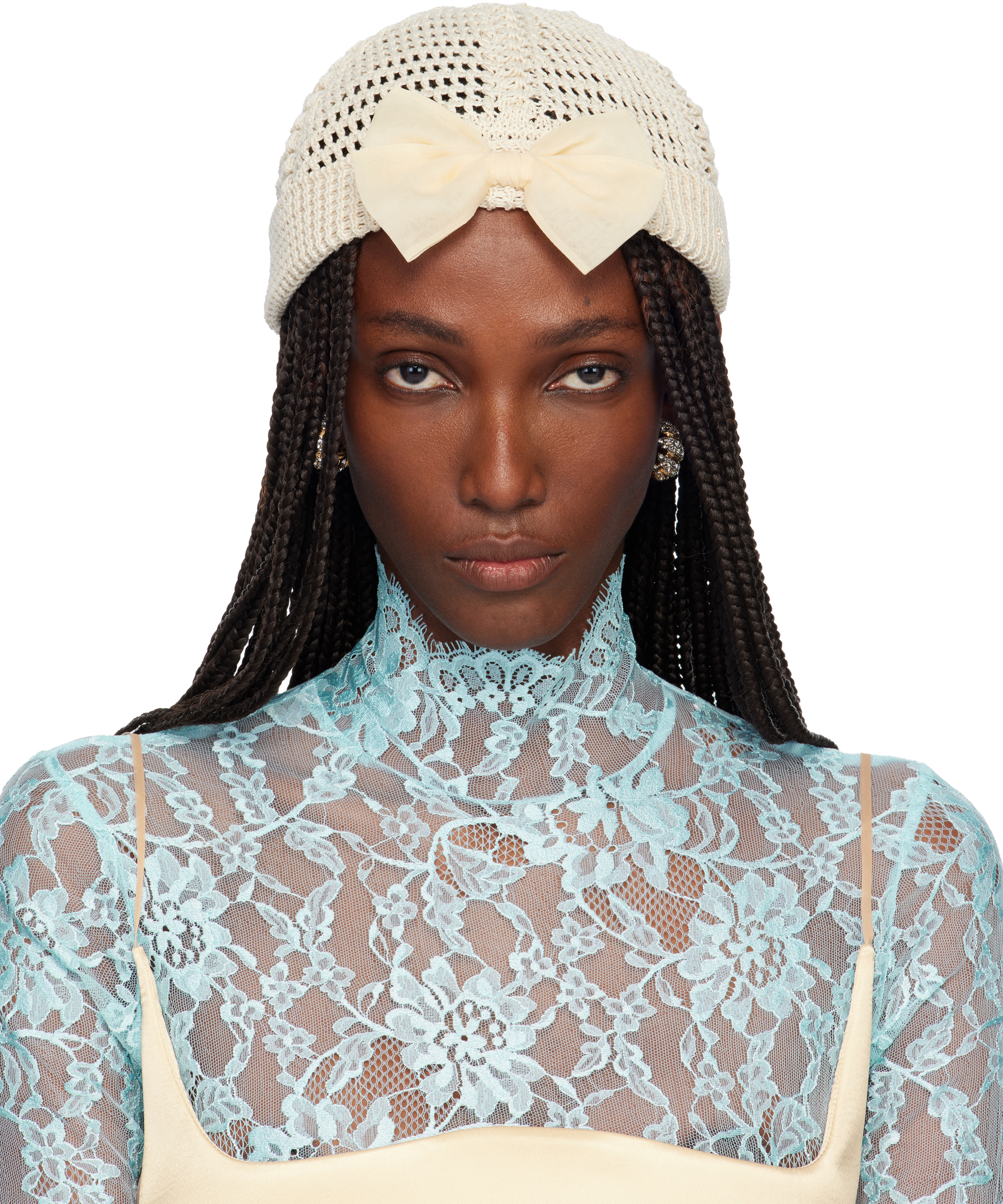 Valentino Garavani Off-white Cotton Beanie