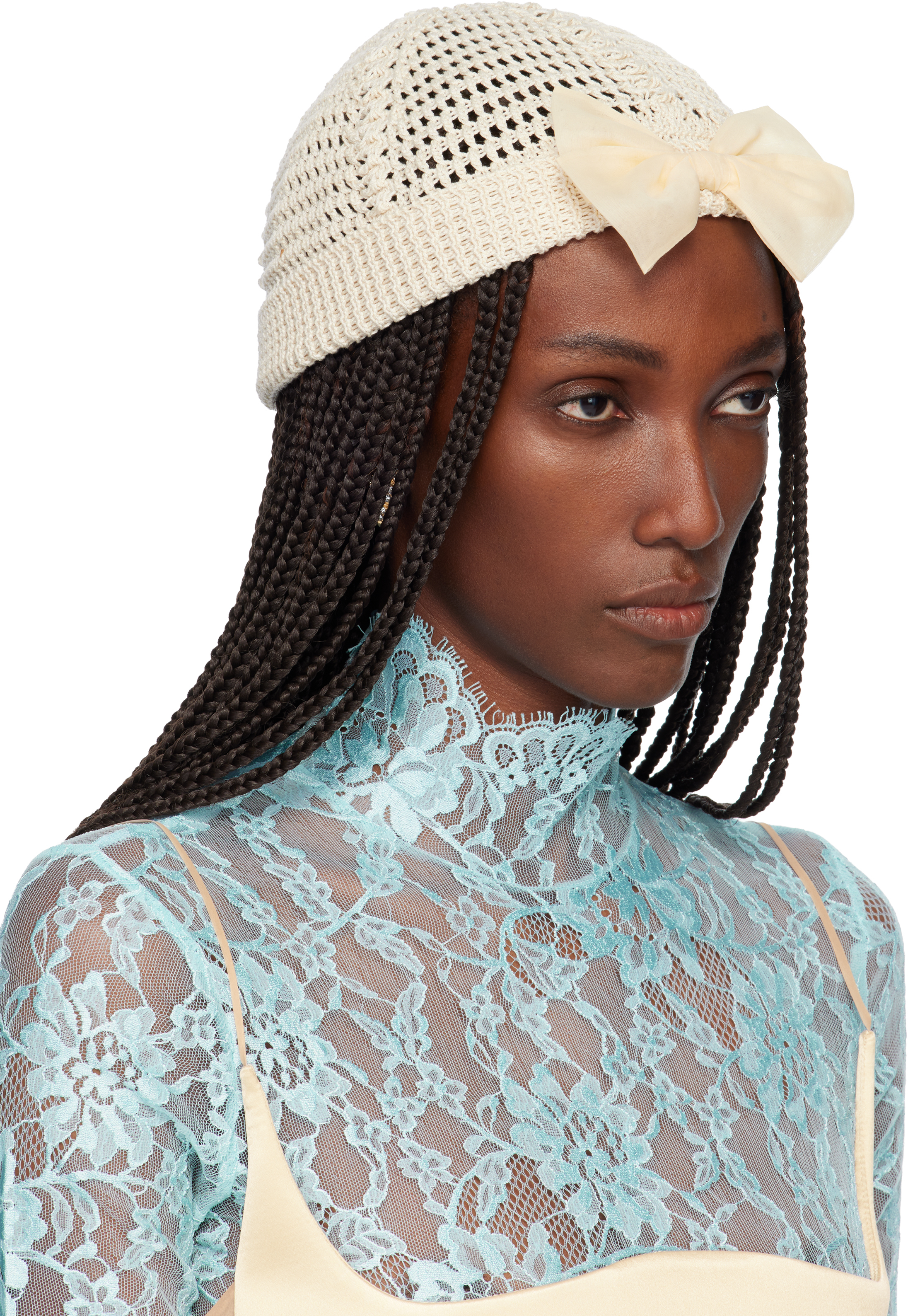 Valentino Off-white Cotton Beanie