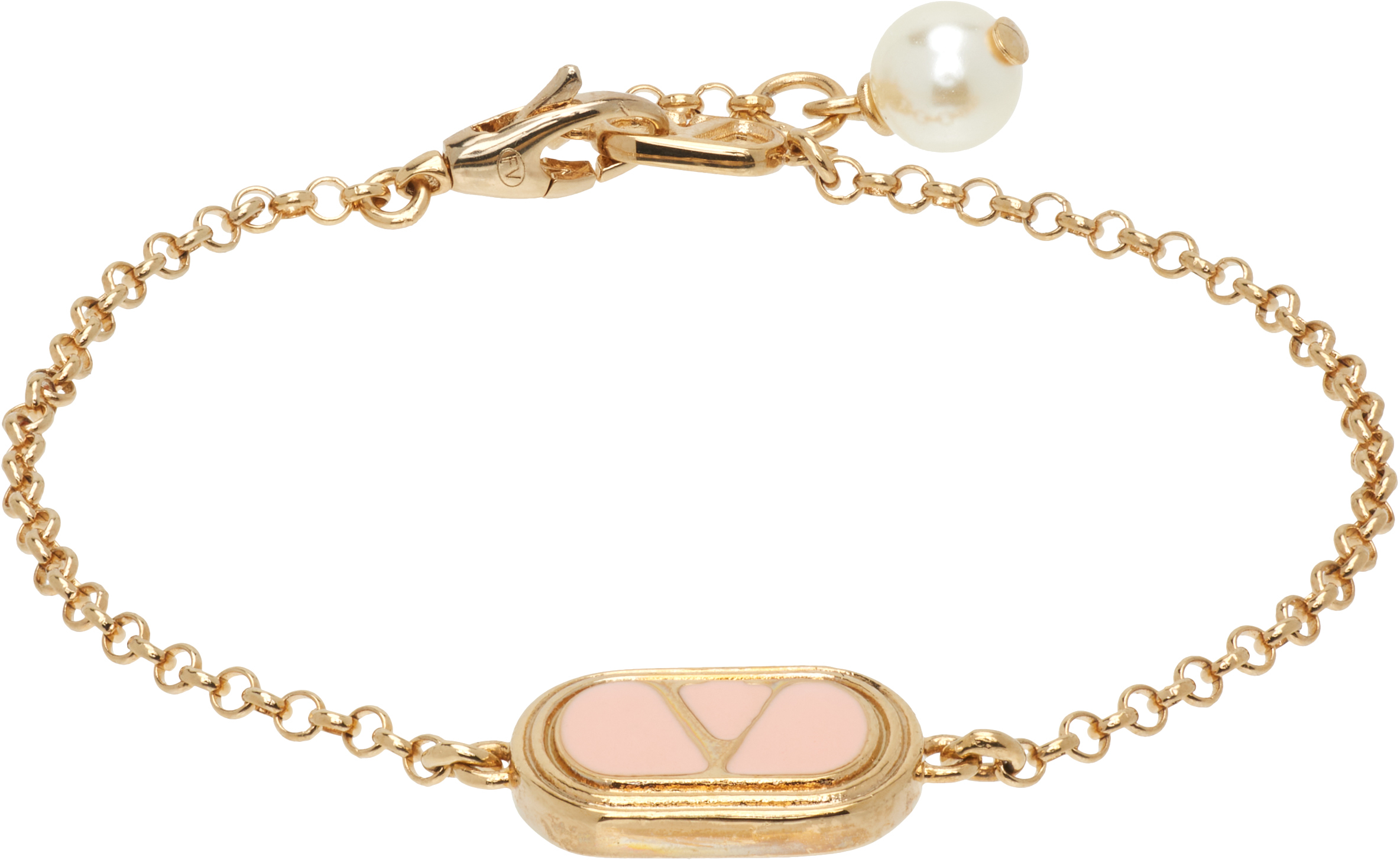 Valentino Vlogo Bracelet In Brown