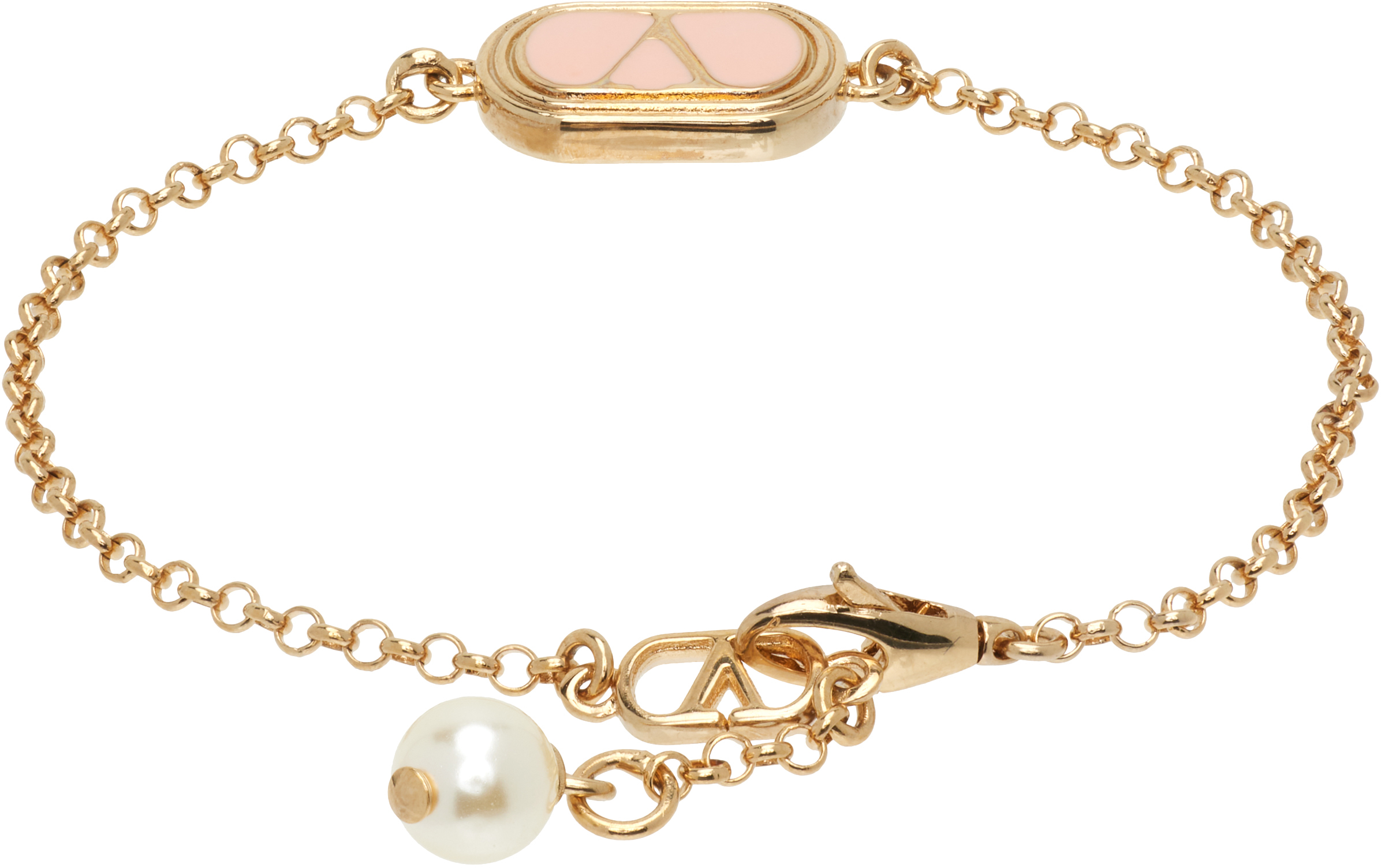 Valentino Vlogo Bracelet In Brown