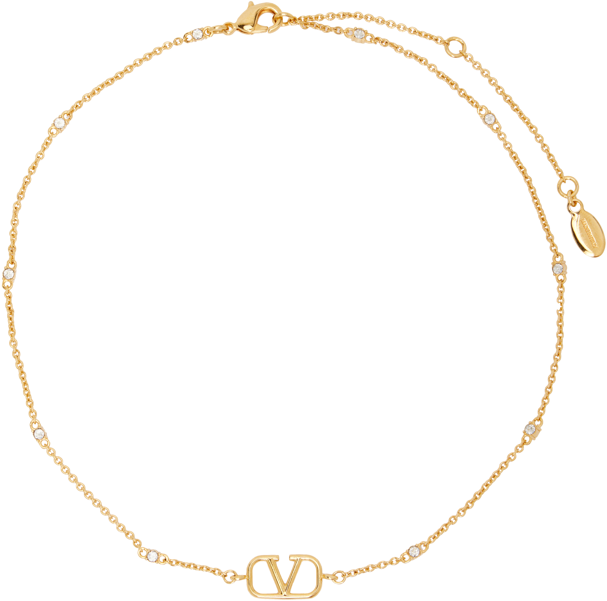 Valentino Mini Vlogo Signature Necklace In Gold