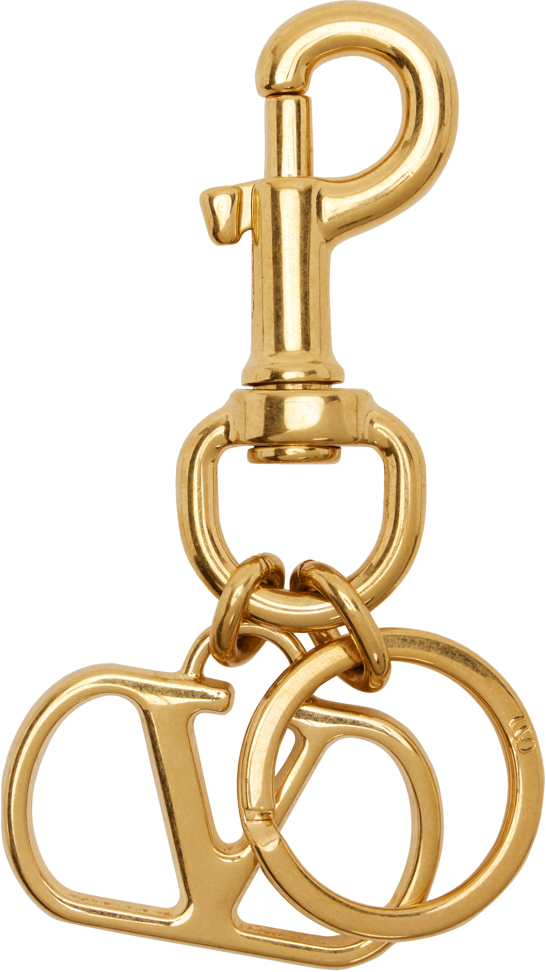 Valentino Gold Vlogo Signature Bag Charm Keychain In Gold