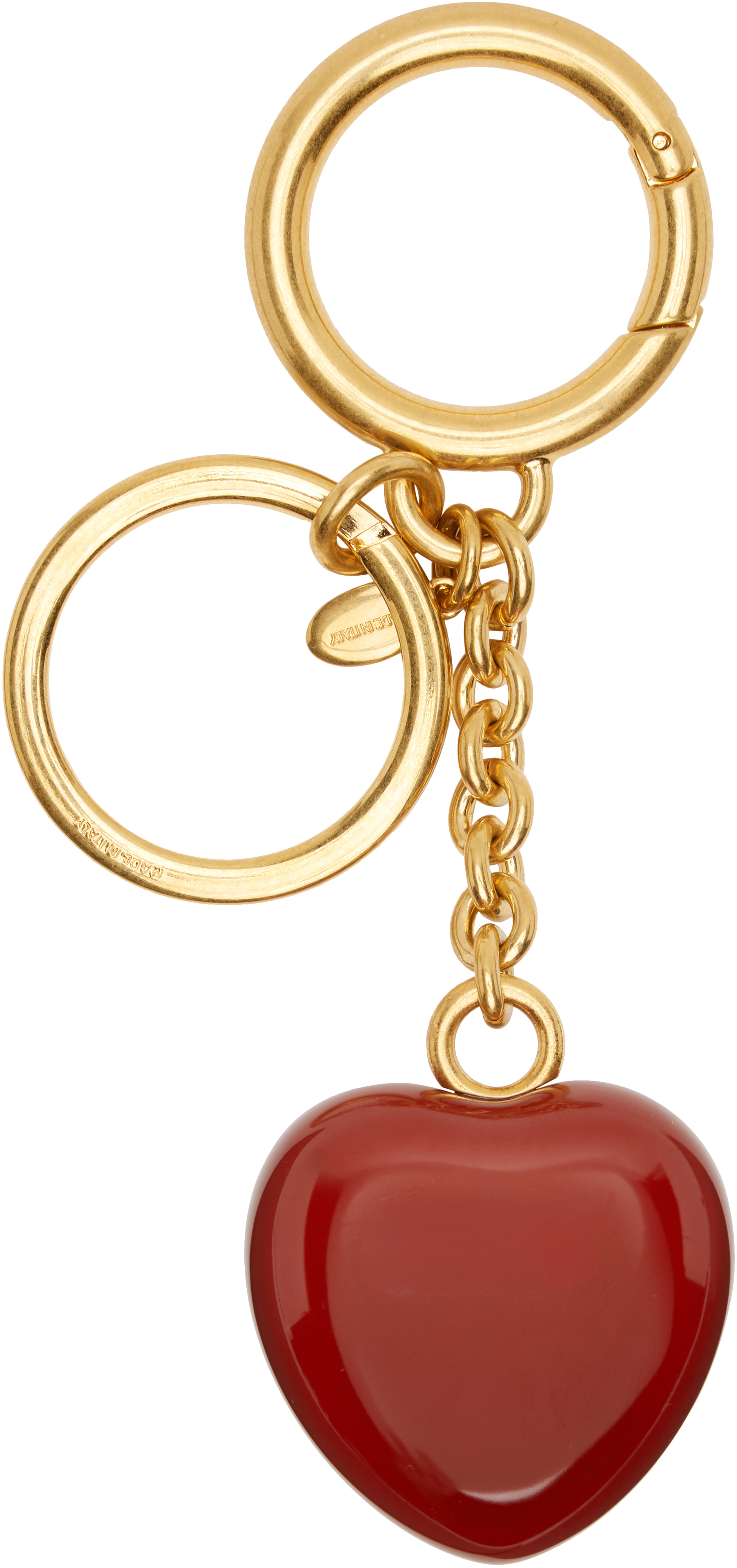 Valentino Garavani Coeur Royal Vlogo Key Chain Bag Charm In Gold