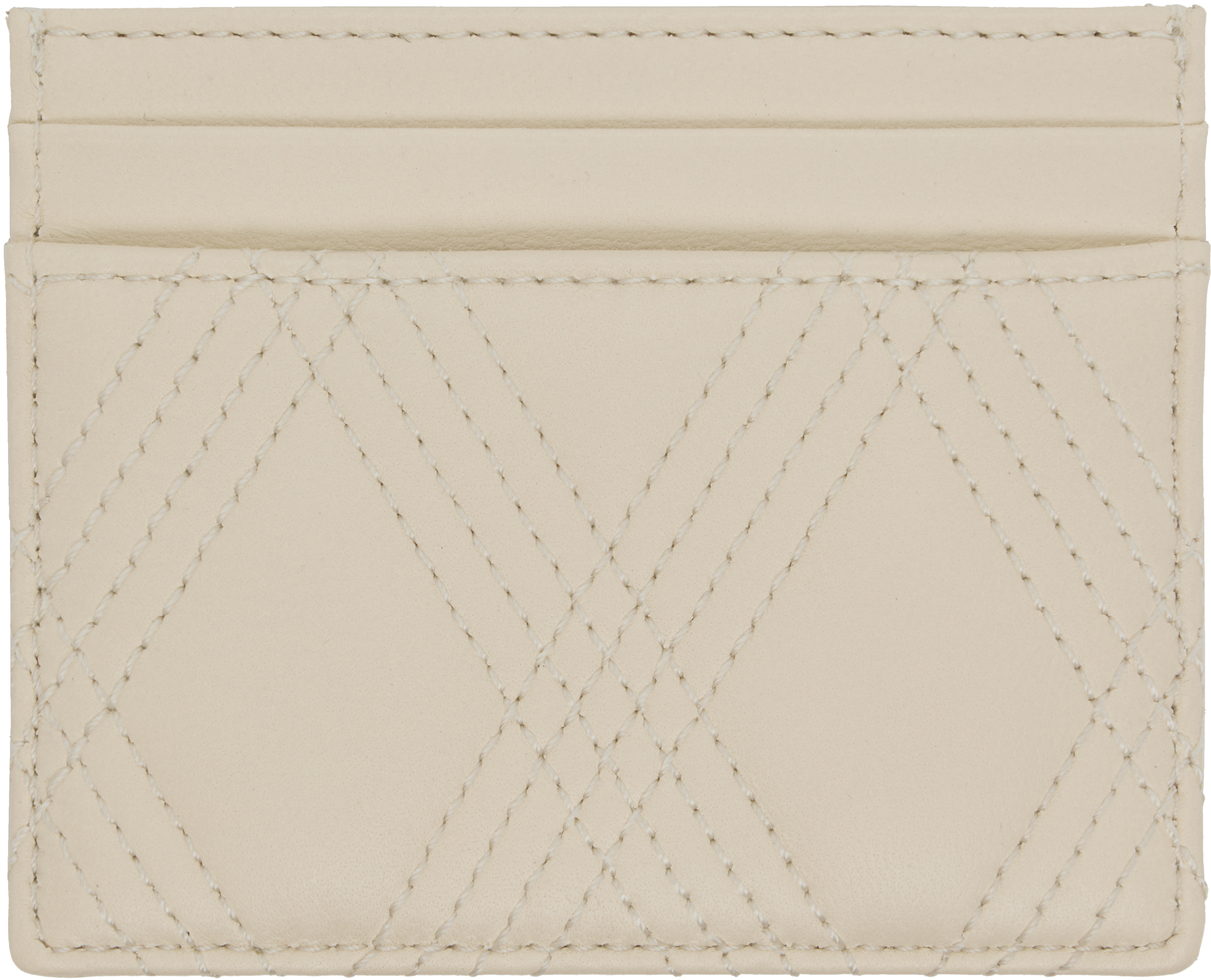 Valentino Off-white Quiltie 67 Card Holder In Neutral