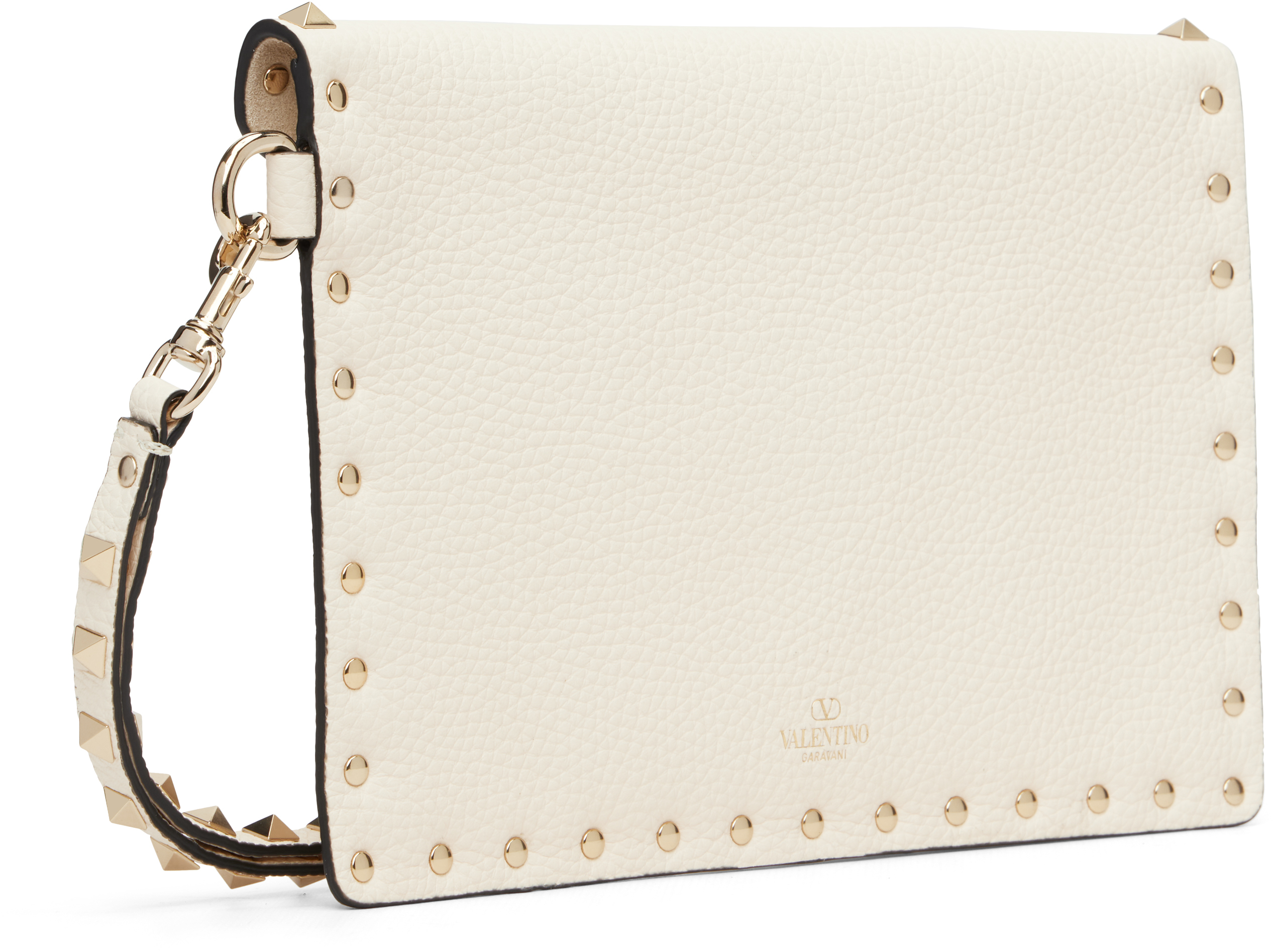 Valentino Off-white Rockstud Pouch In White