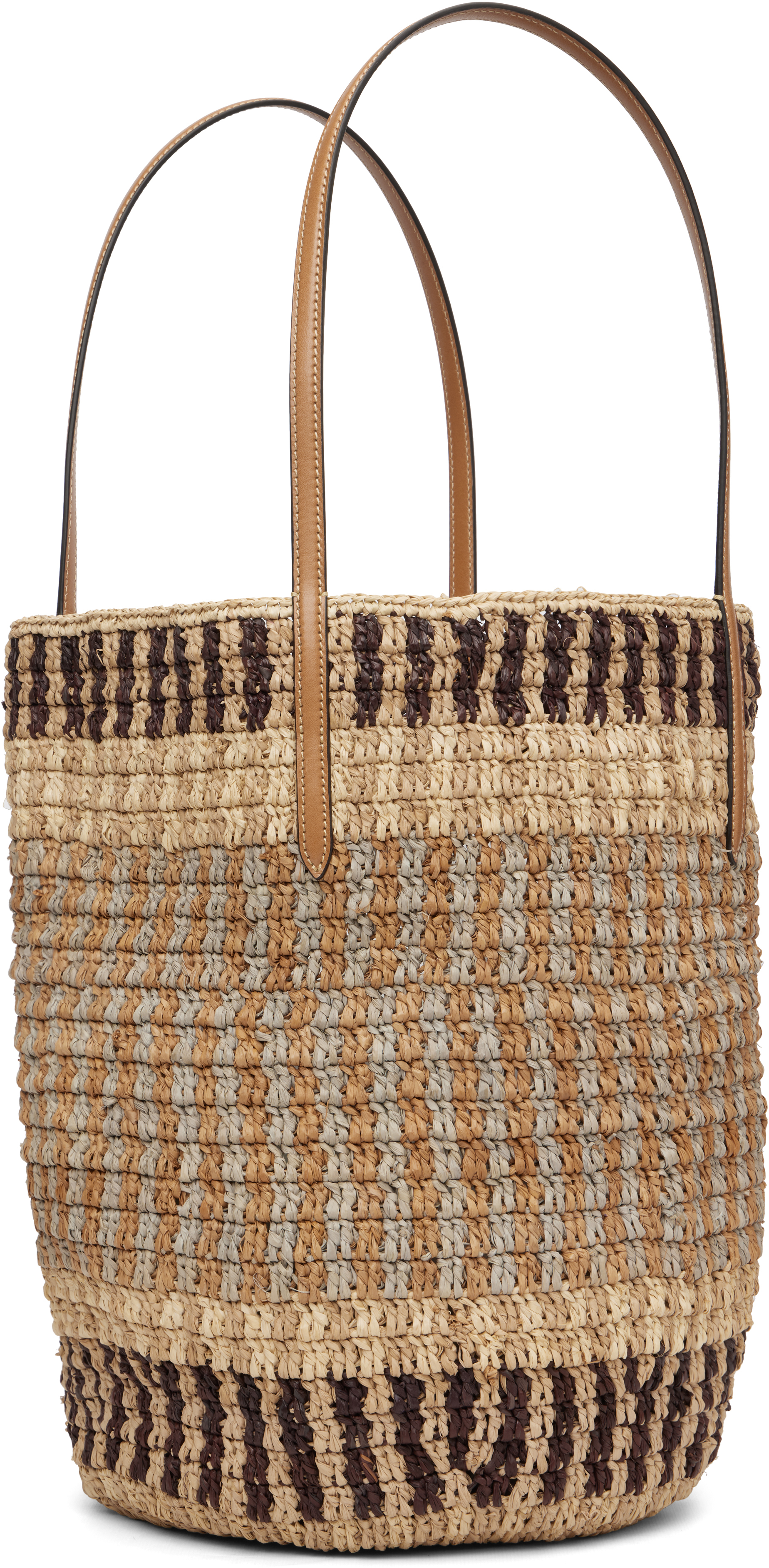 Valentino Beige Vlogo Signature Bucket Bag In Brown