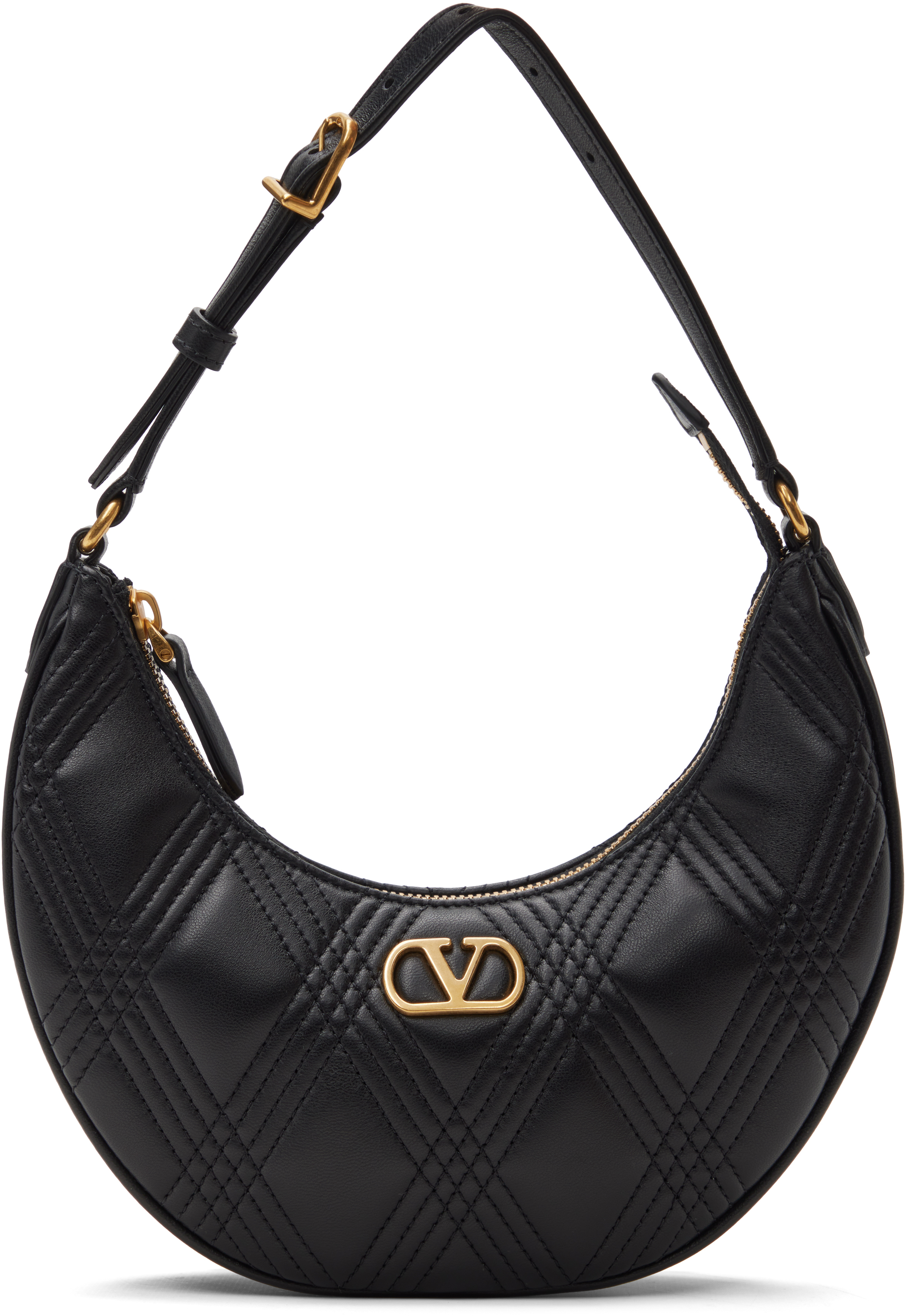 Valentino Black Quiltie 67 Mini Bag In Black