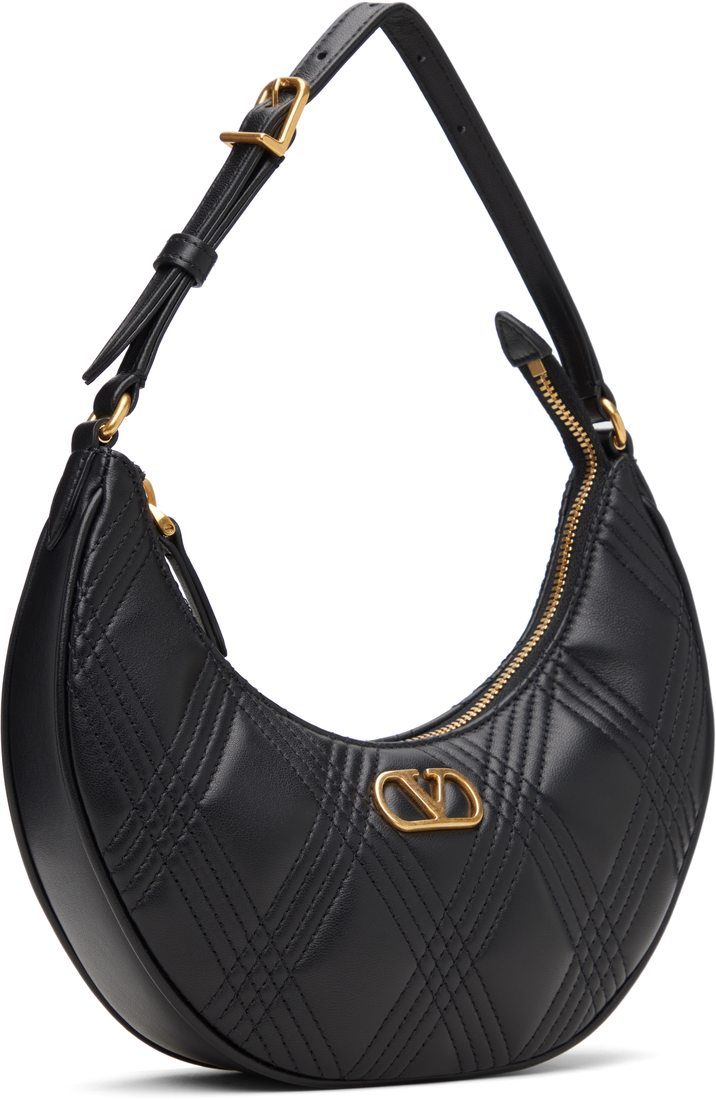 Valentino Black Quiltie 67 Mini Bag In Black