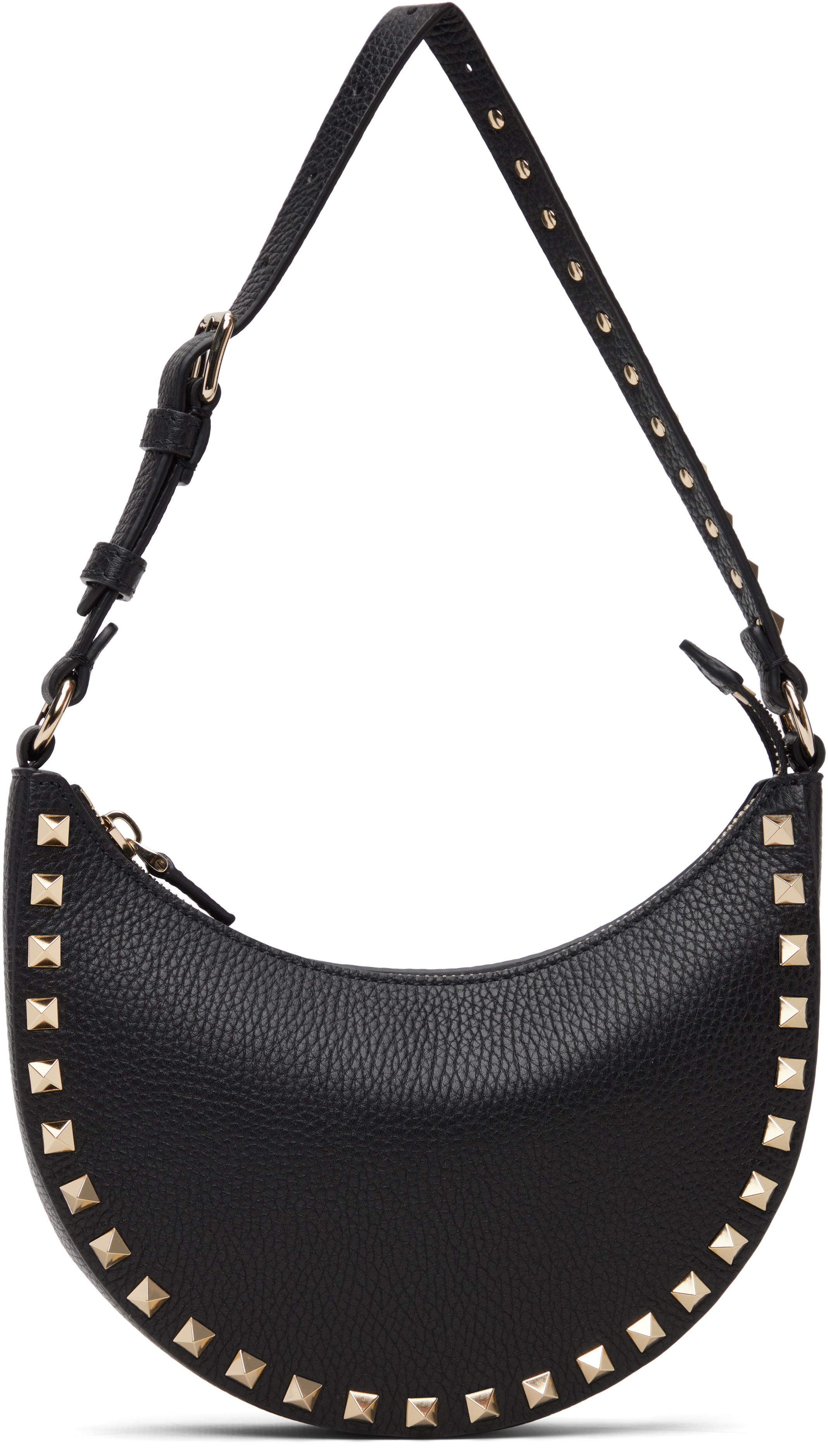 Valentino Black Mini Rockstud Bag In Black