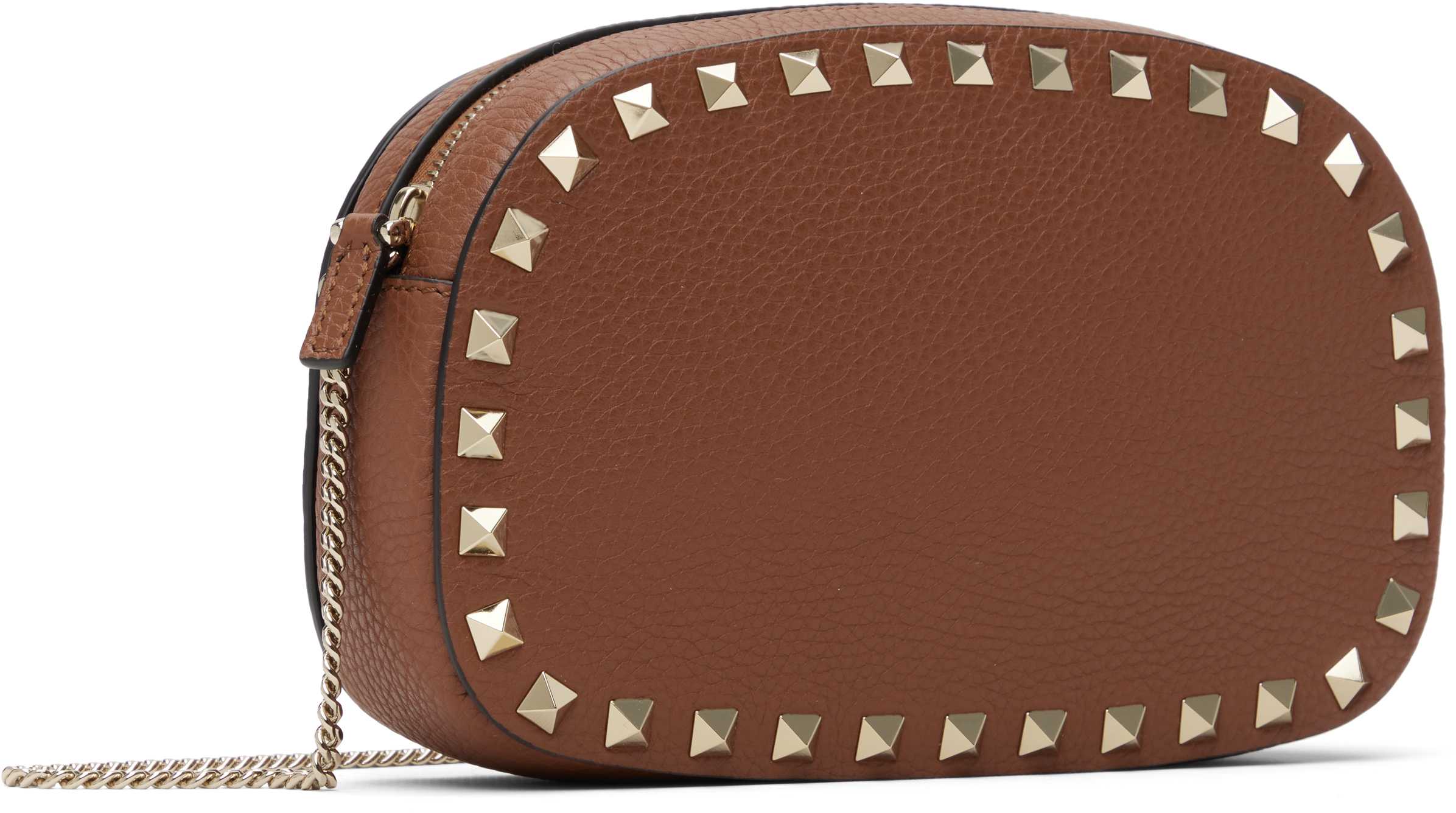 Valentino Brown Mini Rockstud Crossbody Bag