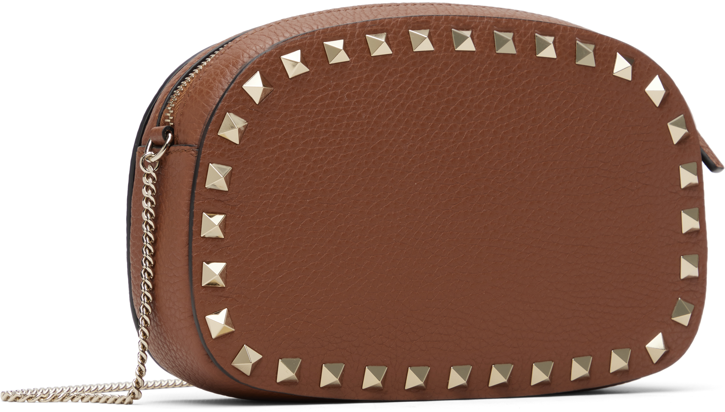 Valentino Brown Mini Rockstud Crossbody Bag