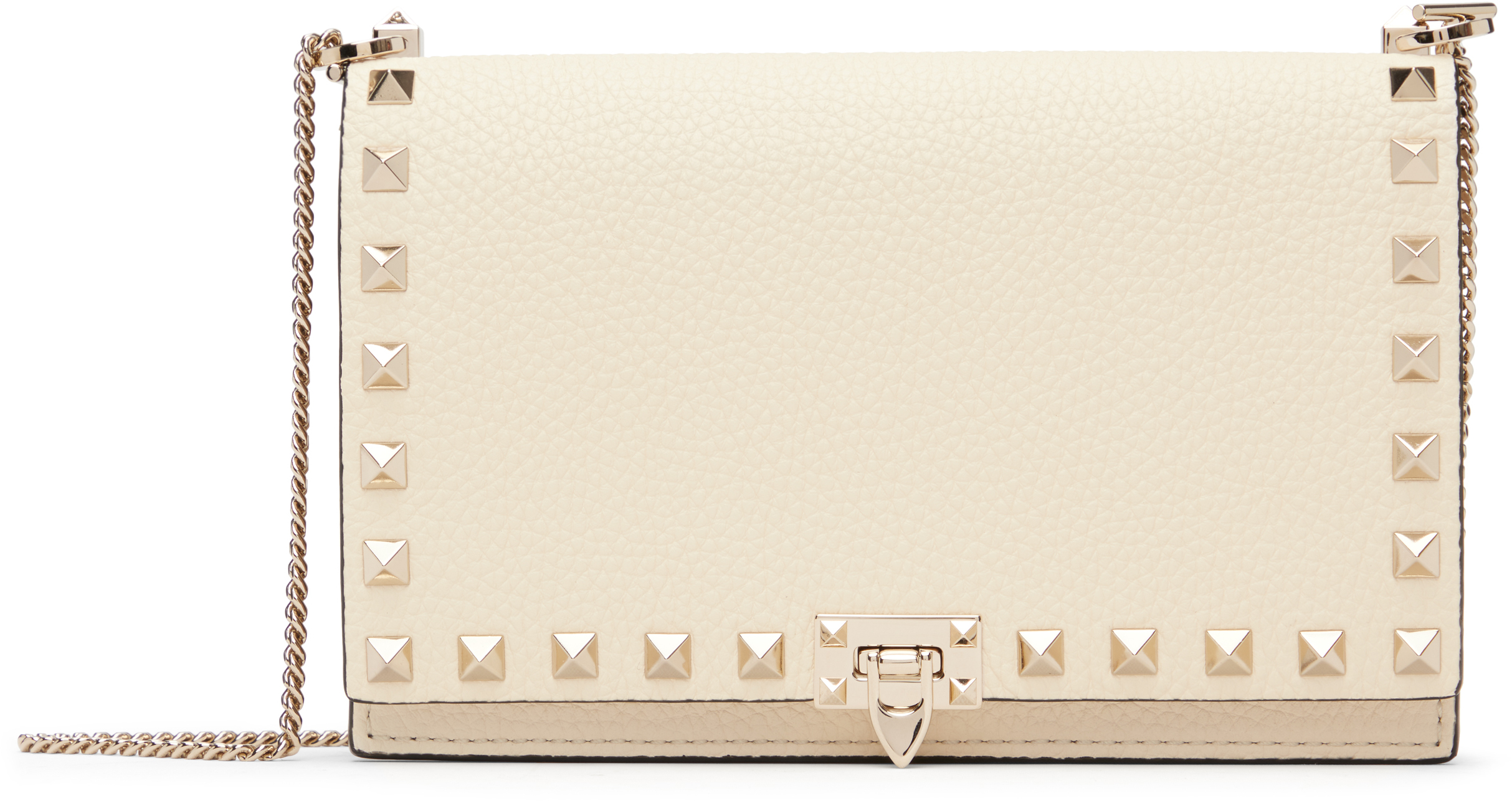 Valentino Off-white Mini Rockstud Flap Bag In Neutral