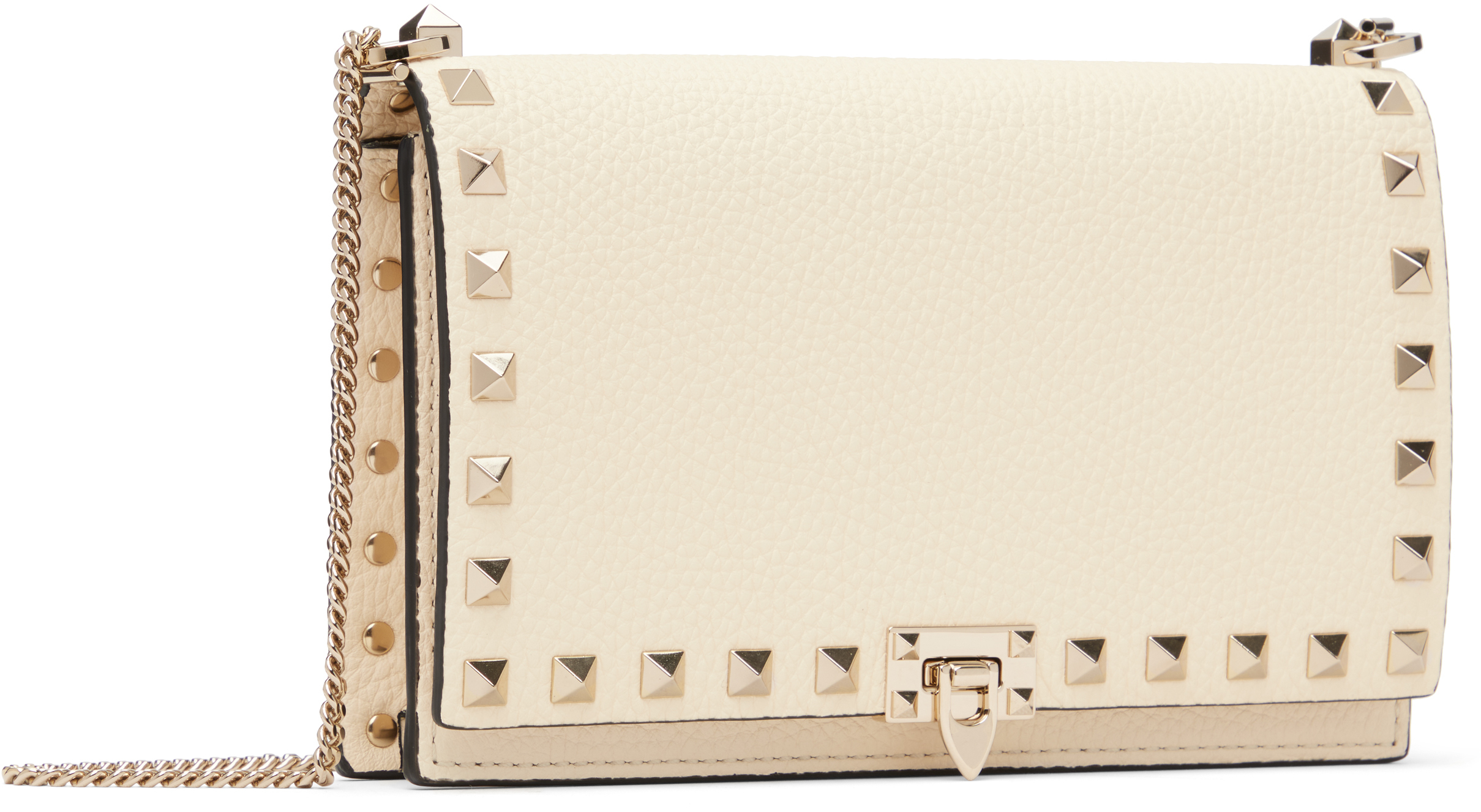 Valentino Off-white Mini Rockstud Flap Bag In Neutral