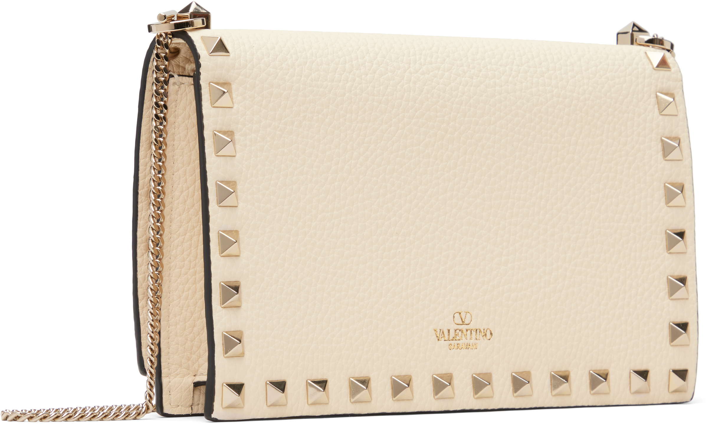 Valentino Off-white Mini Rockstud Flap Bag In Neutral