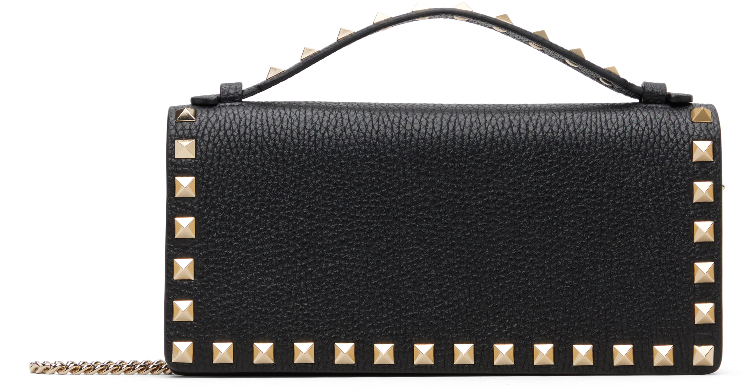 Valentino Black Rockstud Wallet Bag In Black