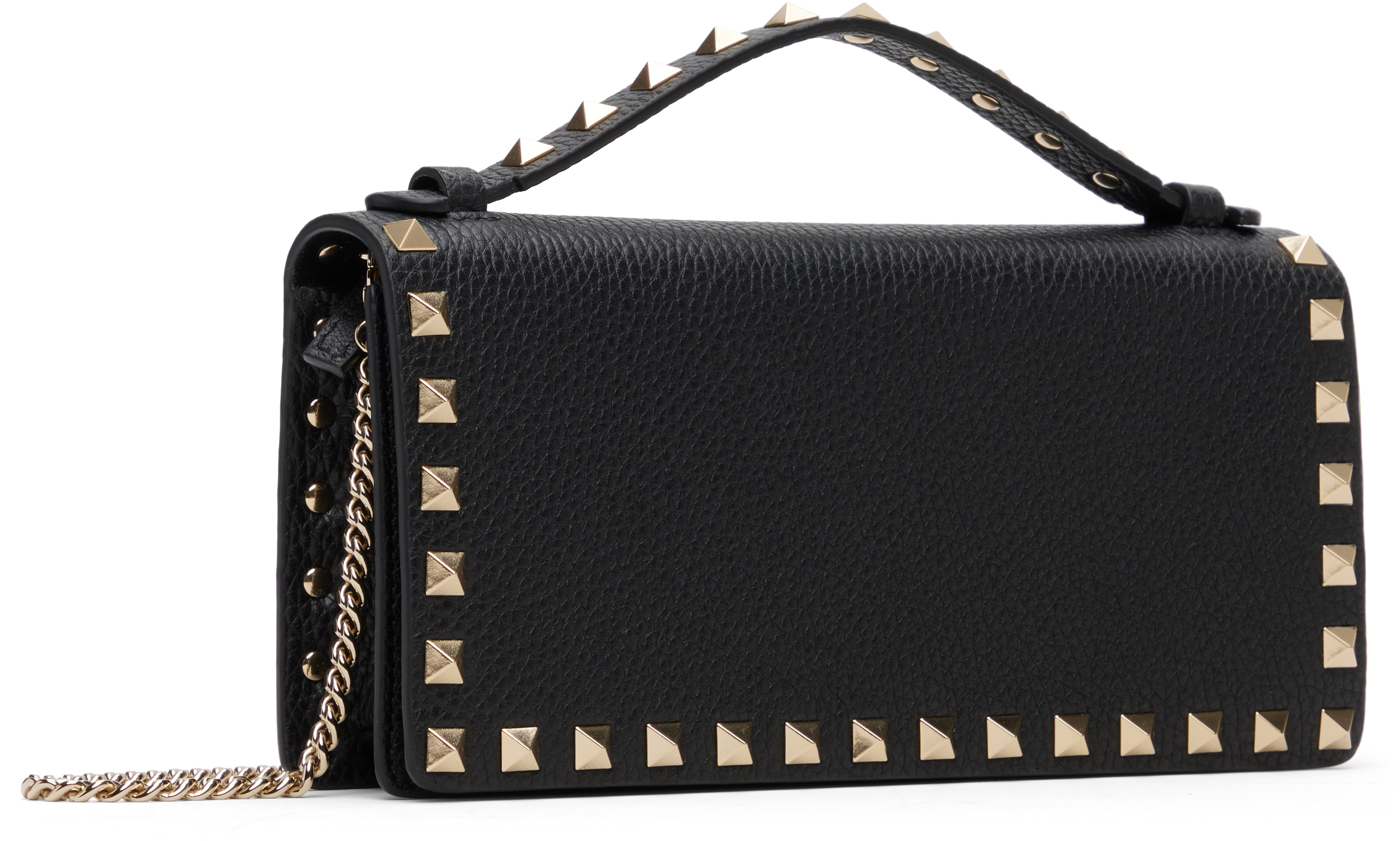 Valentino Black Rockstud Wallet Bag In Black