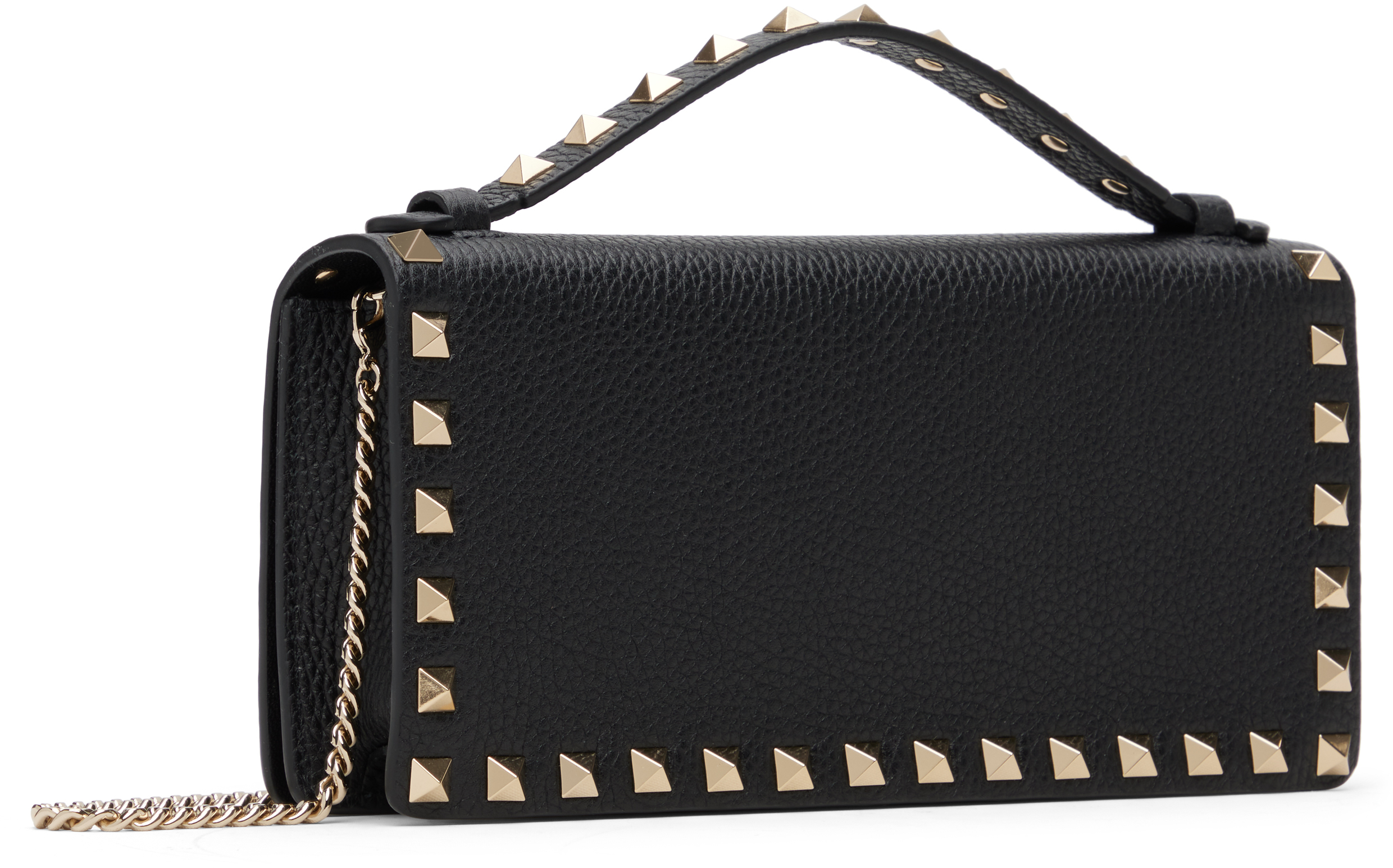 Valentino Black Rockstud Wallet Bag In Black
