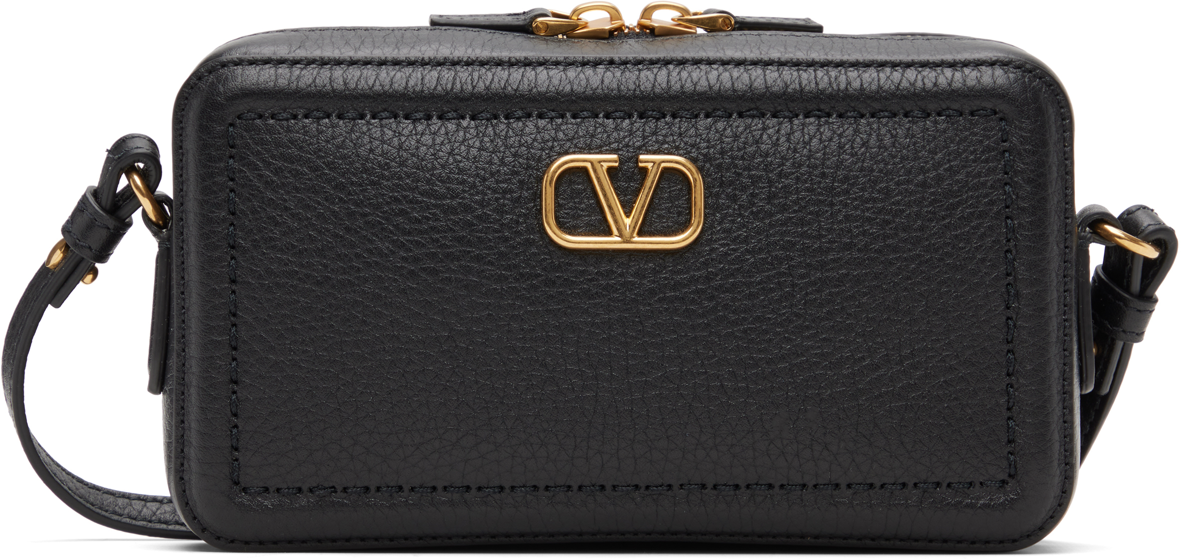 Valentino Black Mini Alltime Camera Case Bag In Black