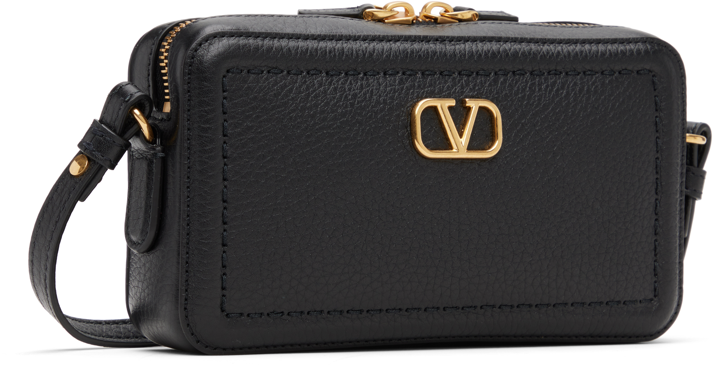 Valentino Black Mini Alltime Camera Case Bag In Black
