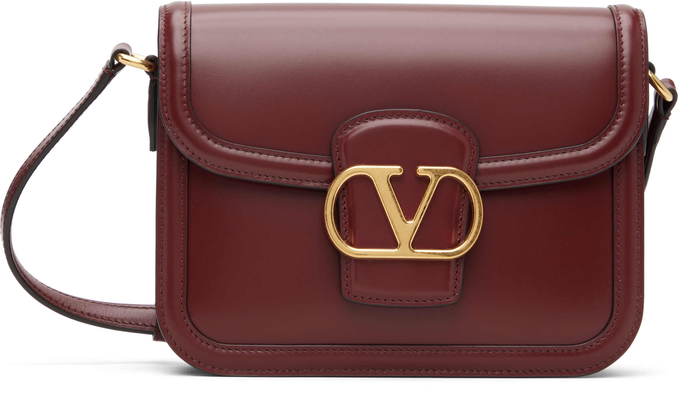 Valentino Garavaniのバーガンディ 9to5 スムースカーフスキン 