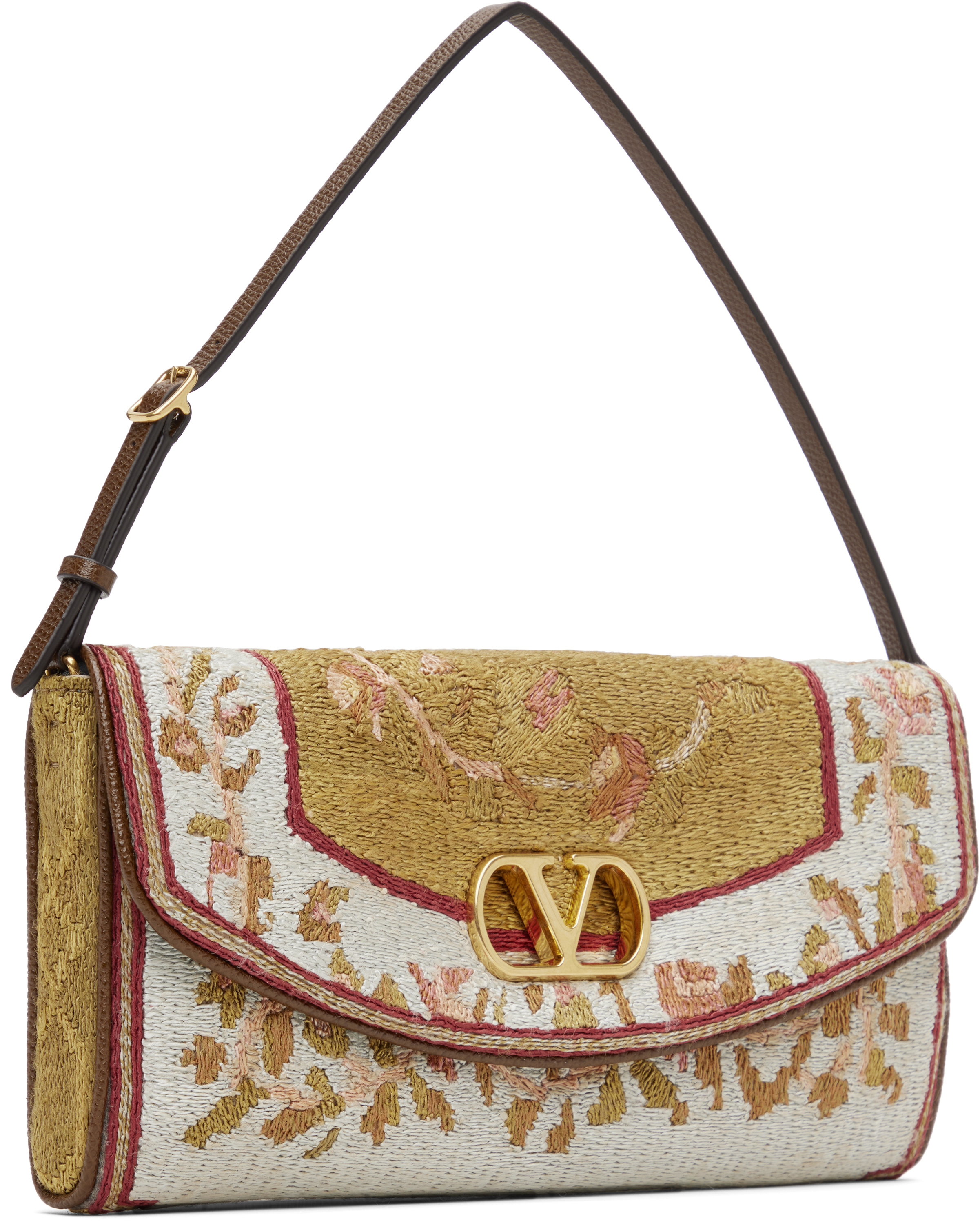 Valentino Vlogo Leather-trim Shoulder Bag In Multi