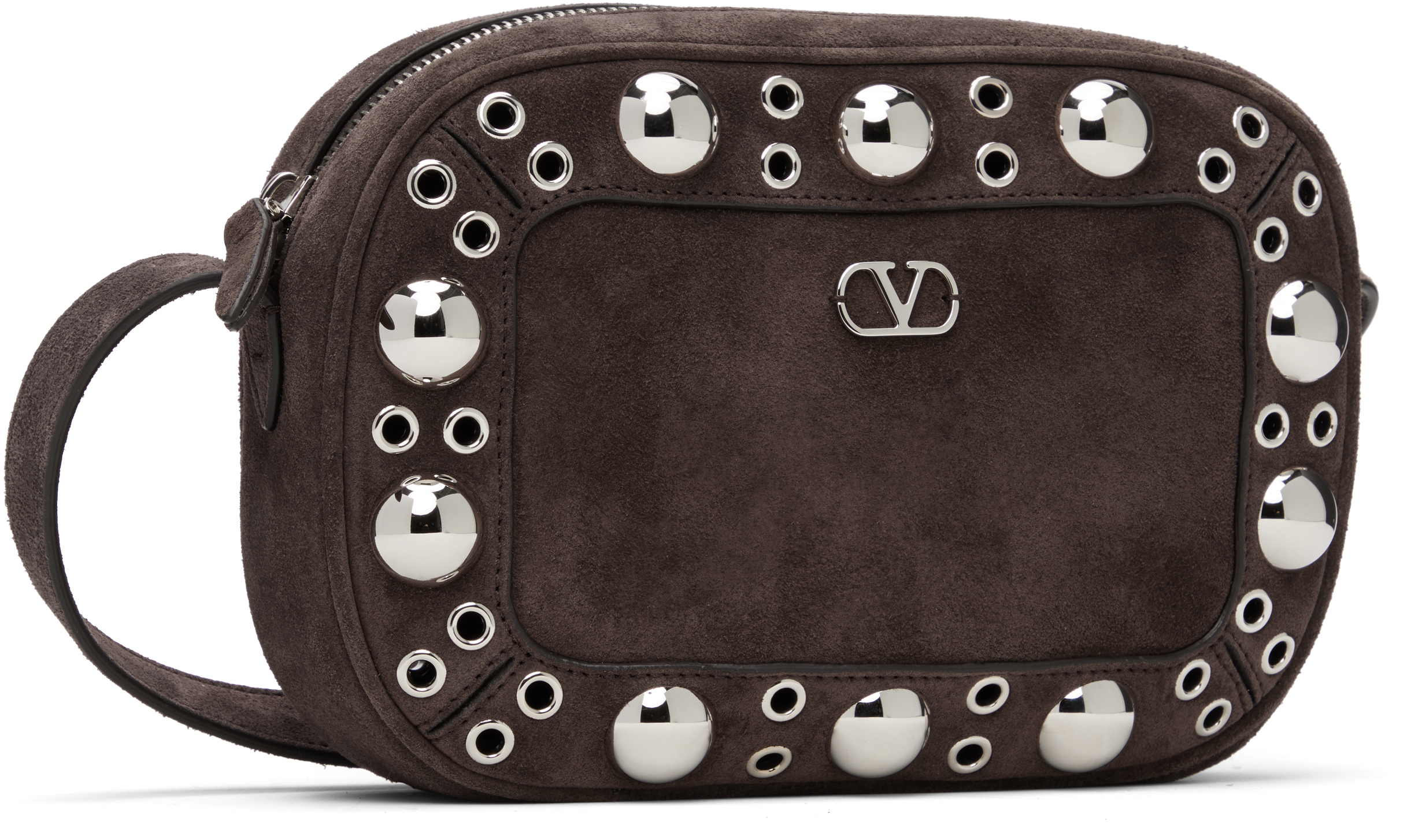 Valentino Brown Nellcôte Suede Shoulder Bag