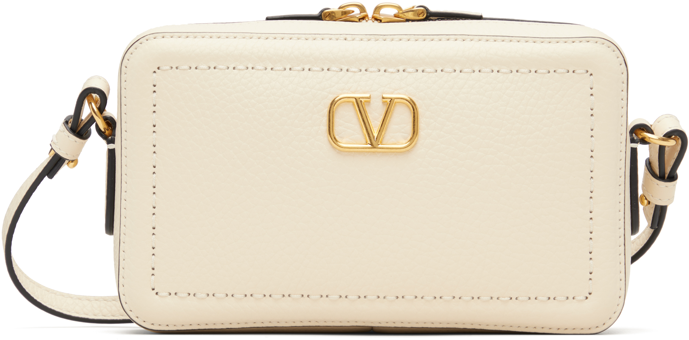 Valentino Off-white Mini Alltime Camera Case Bag In Neutral