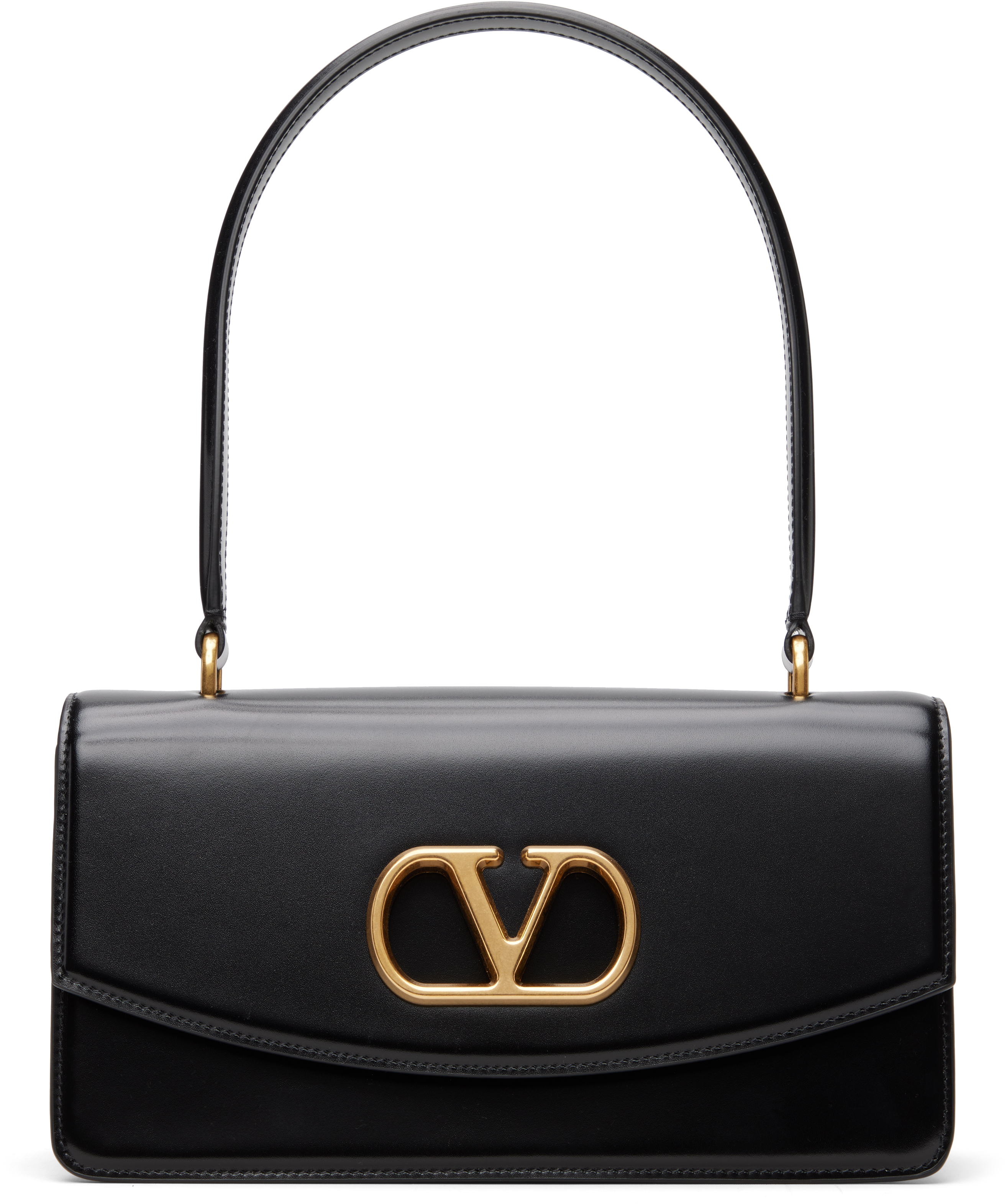 Valentino Vain Bag With Handle In Leather In Black