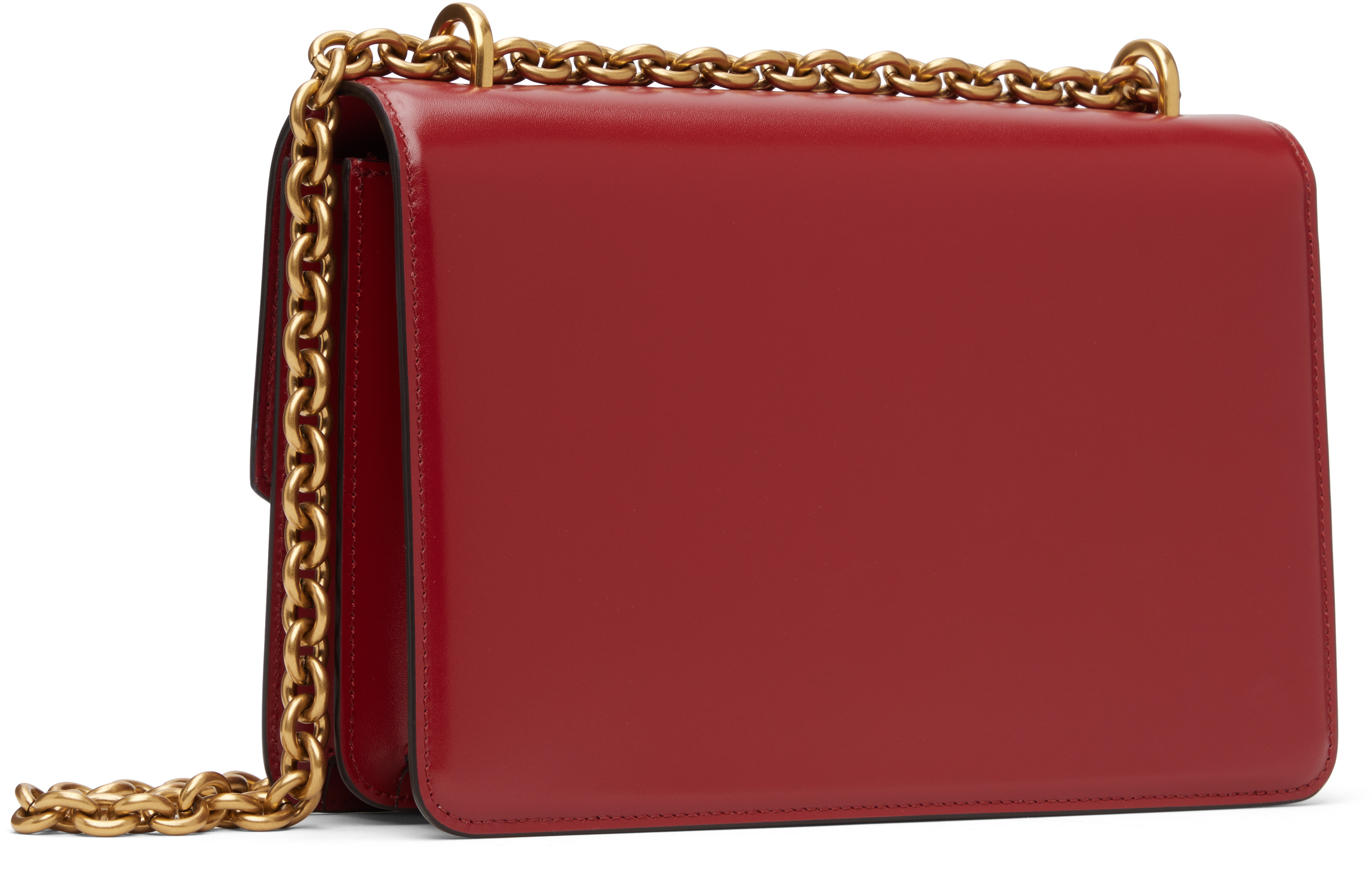 Valentino Garavani Vain Vlogo Leather Shoulder Bag In Red