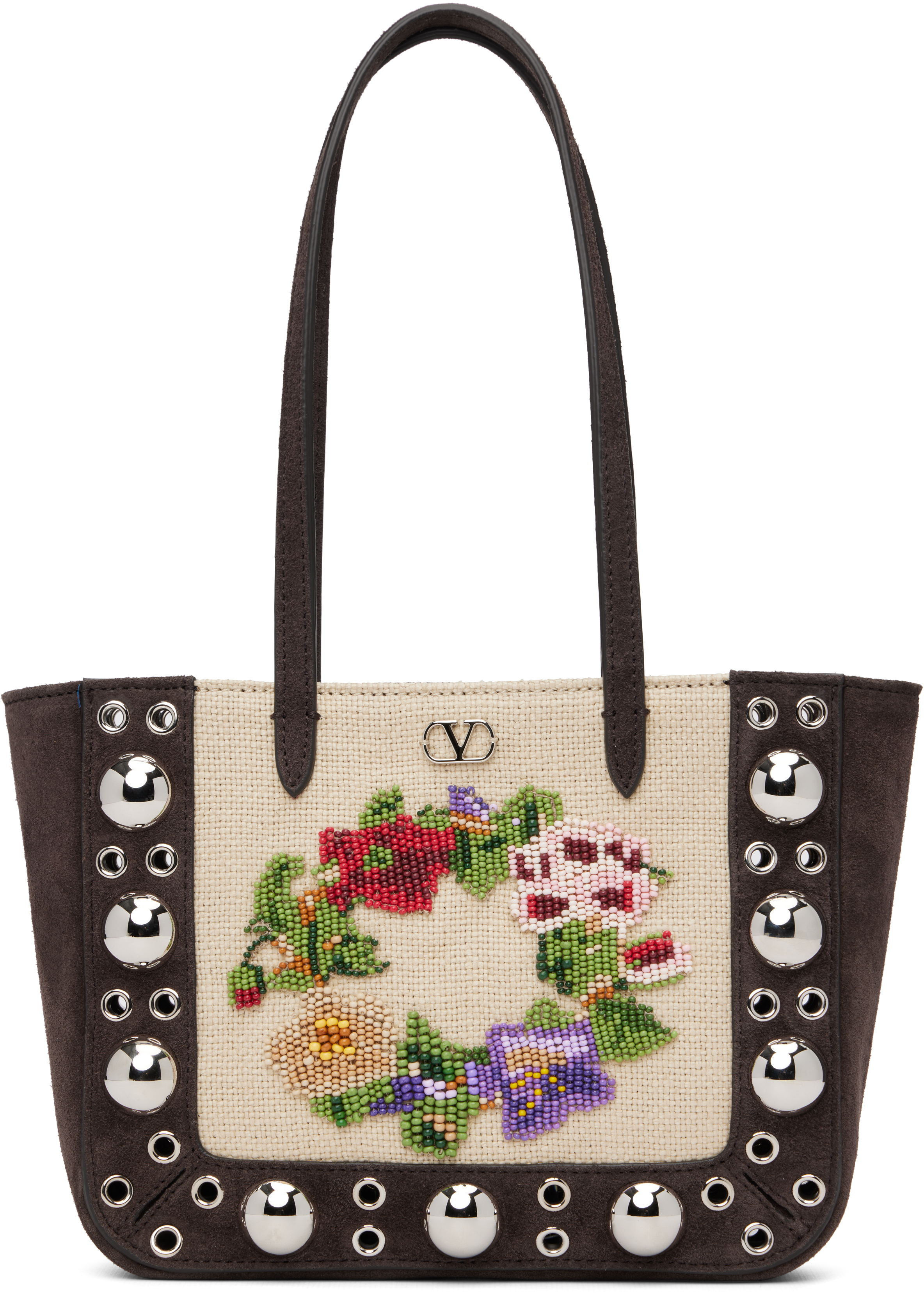 Valentino Garavani: ブラウン ミニ Nellcôte トートバッグ | SSENSE 日本