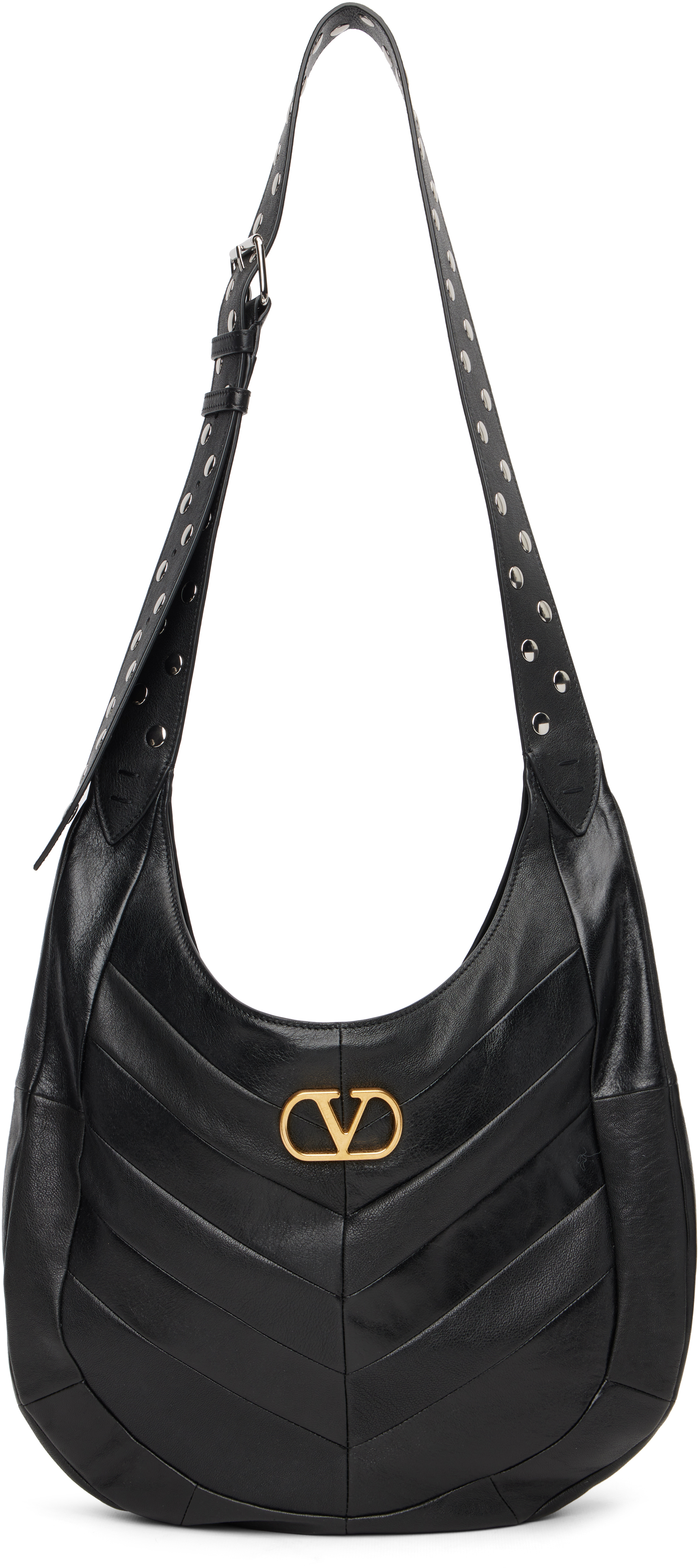 Valentino Black Boho Nappa Leather Tote In Black
