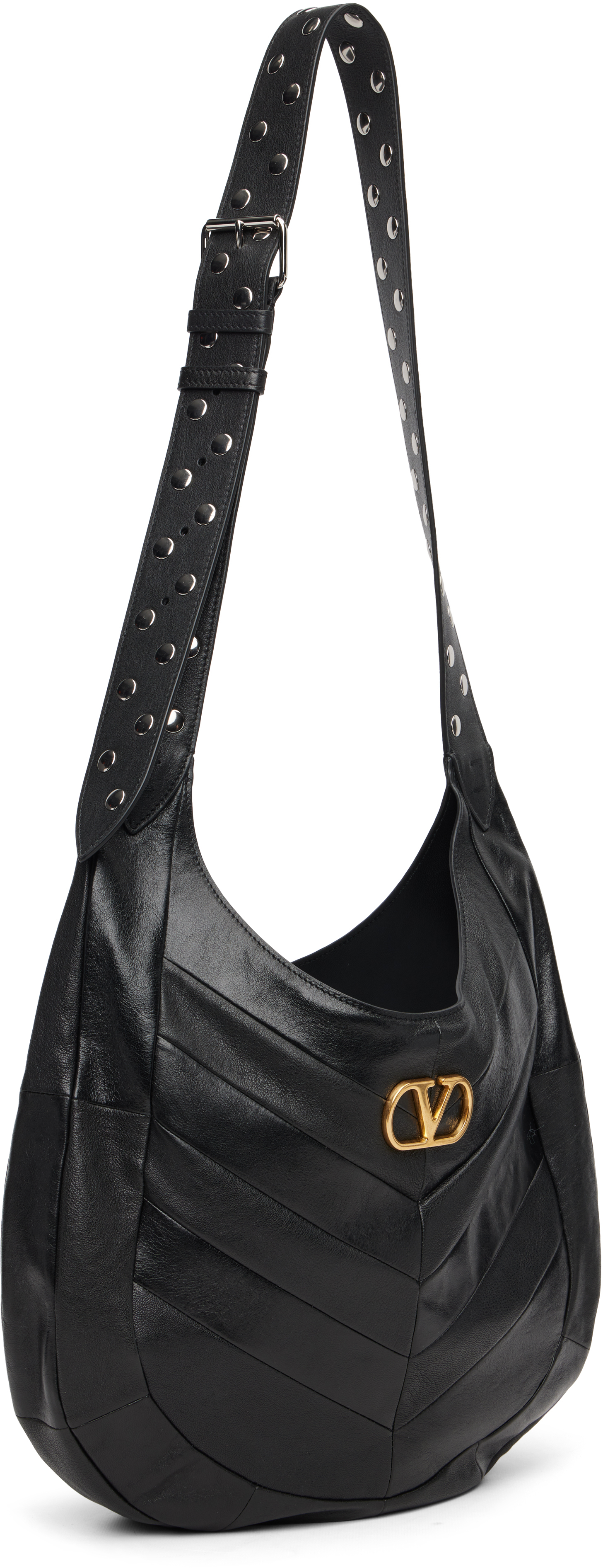 Valentino Black Boho Nappa Leather Tote In Black